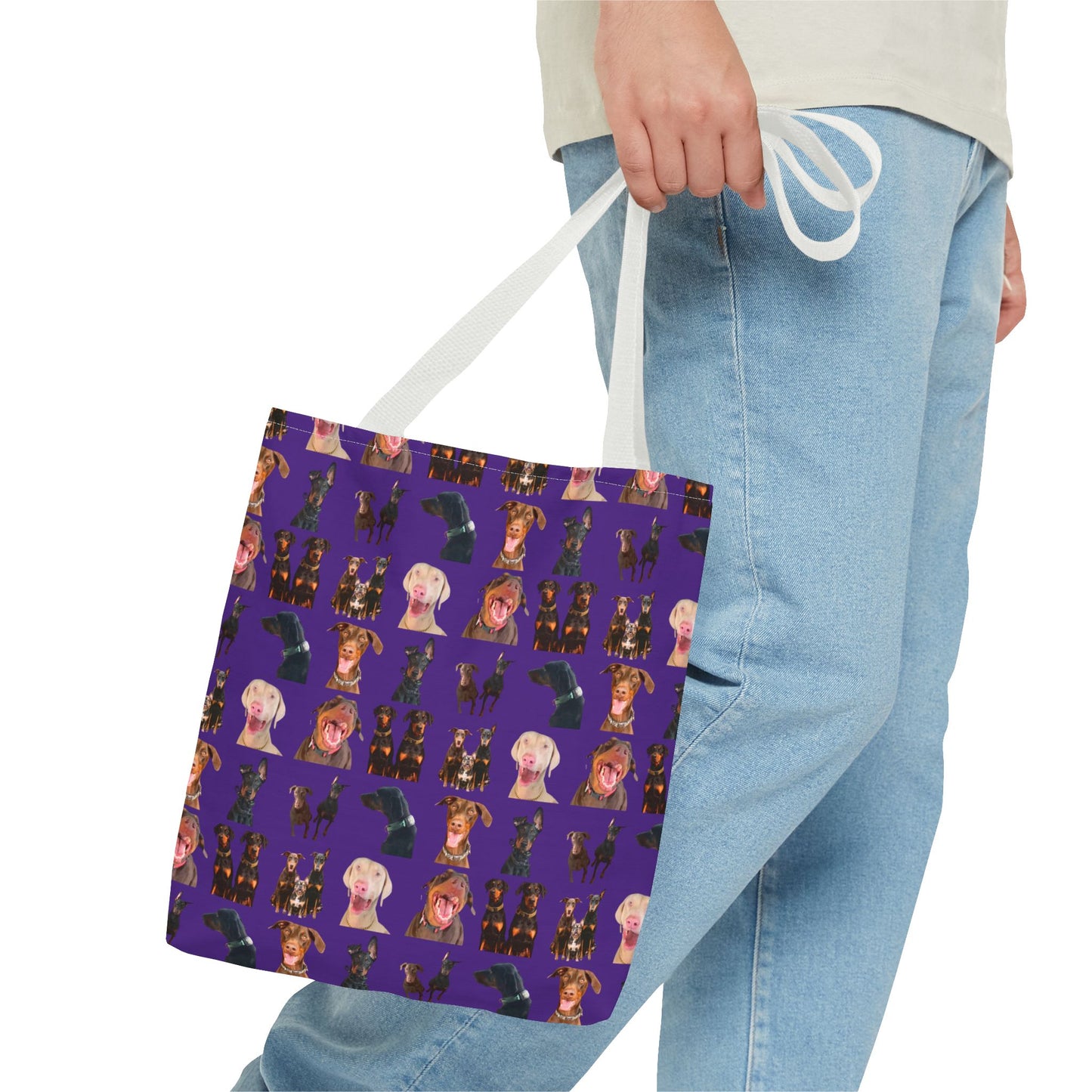 Edition 9 Doberman Model Pattern Purple Tote Bag
