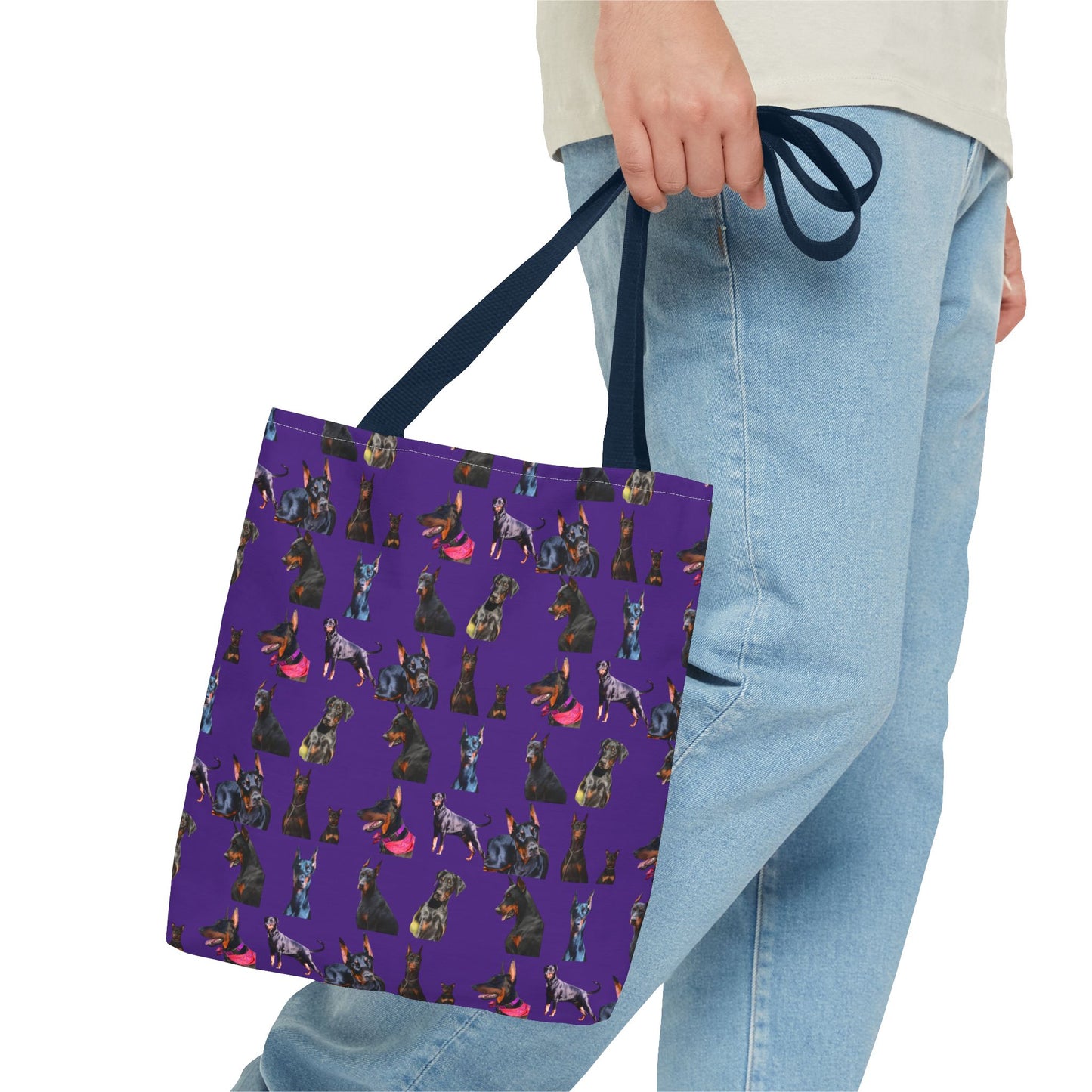 Edition 7 Doberman Model Pattern Purple Tote Bag
