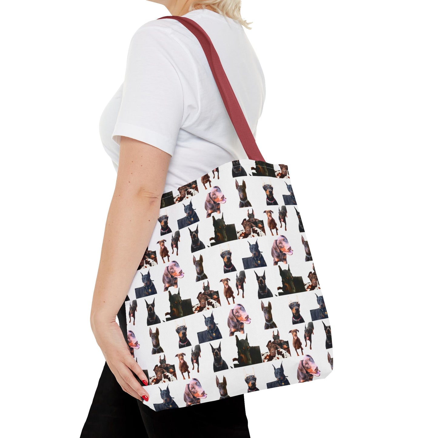 Edition 10 Doberman Model Pattern White Tote Bag