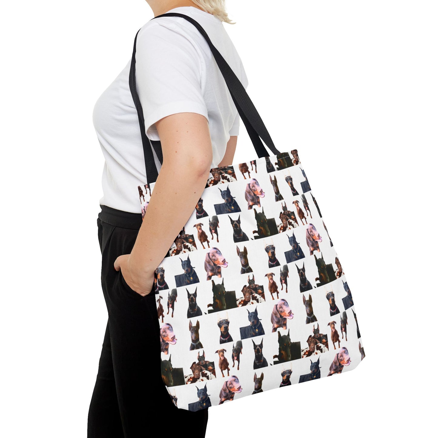 Edition 10 Doberman Model Pattern White Tote Bag