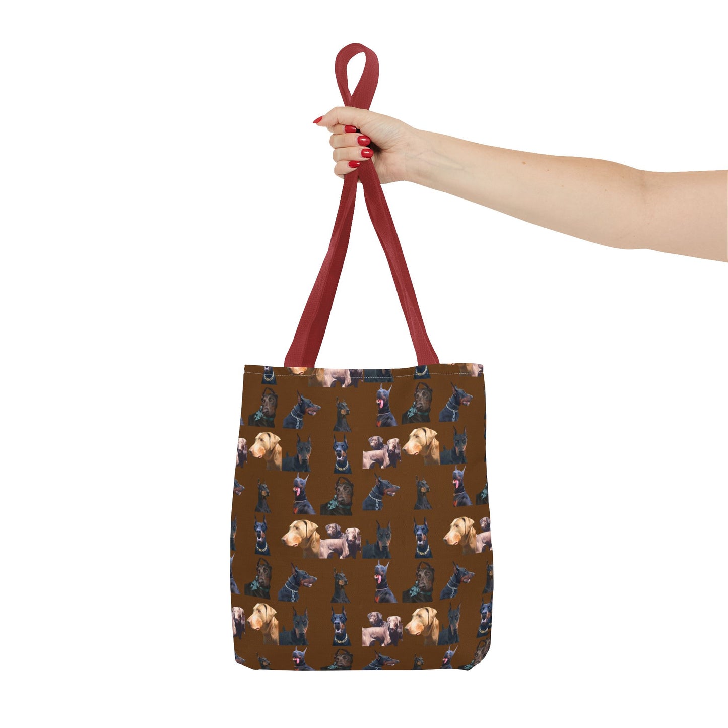 Edition 8 Doberman Model Pattern Brown Tote Bag
