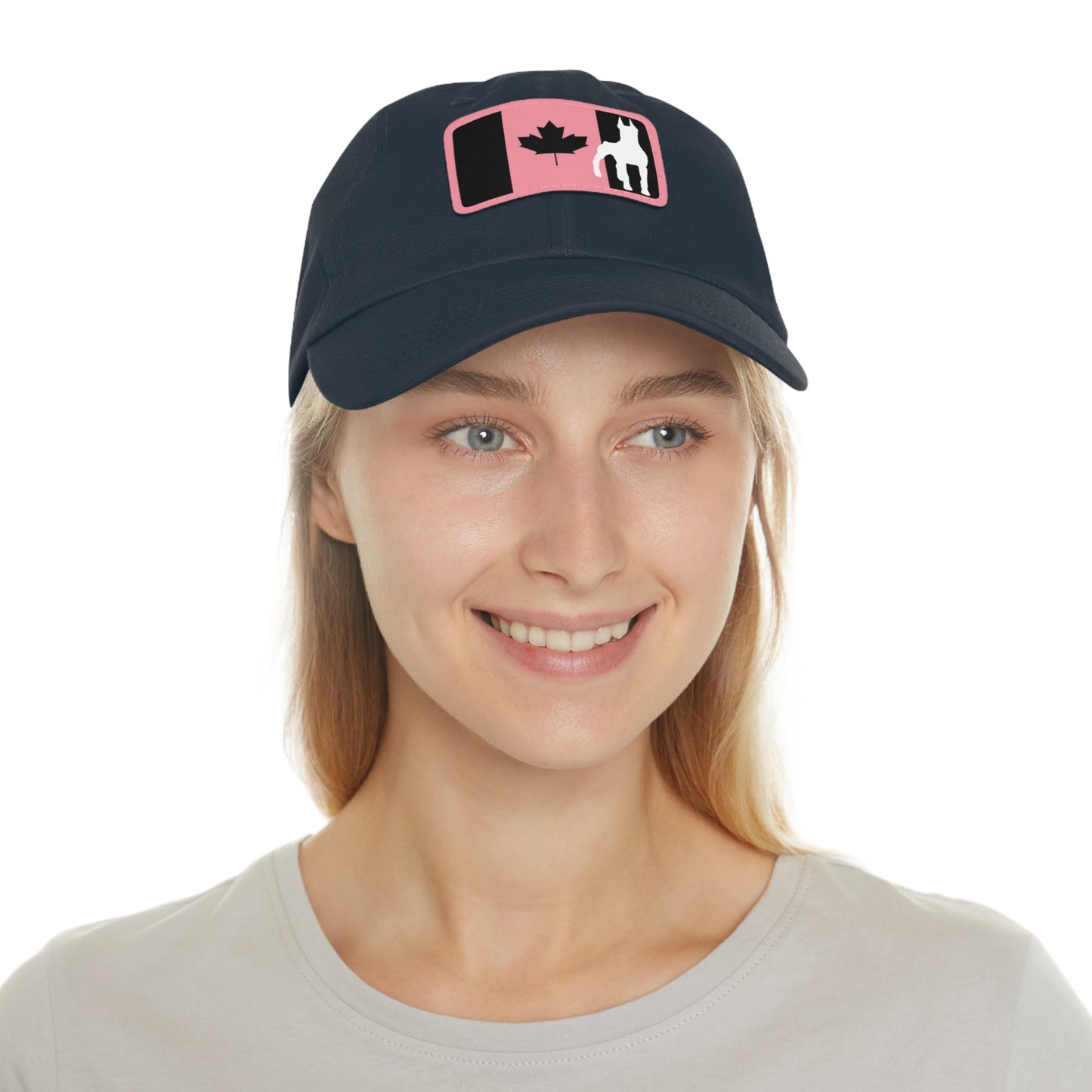 Doberman Protect Canada 1 Dad Hat with Leather Patch (Rectangle)