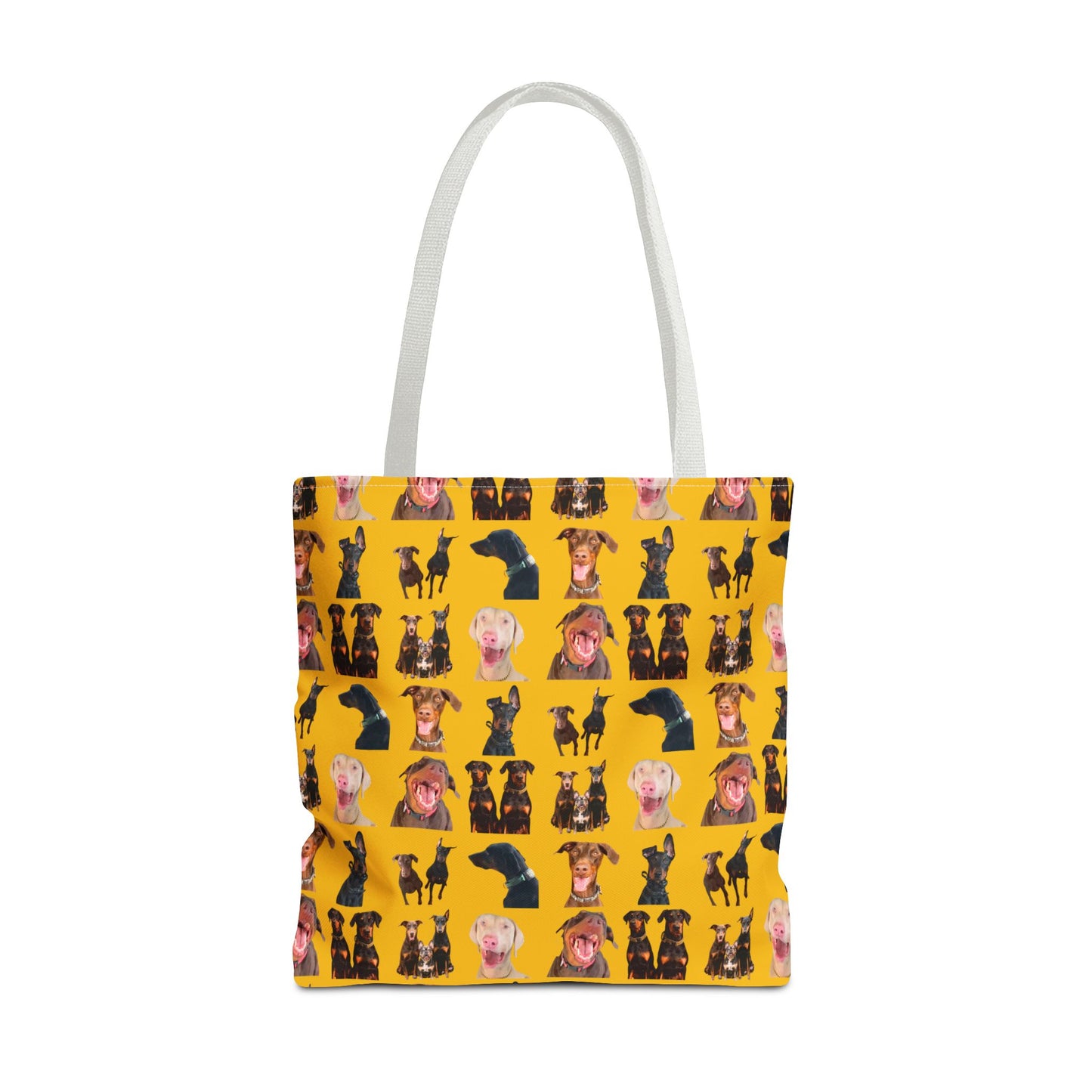 Edition 9 Doberman Model Pattern Yellow Tote Bag