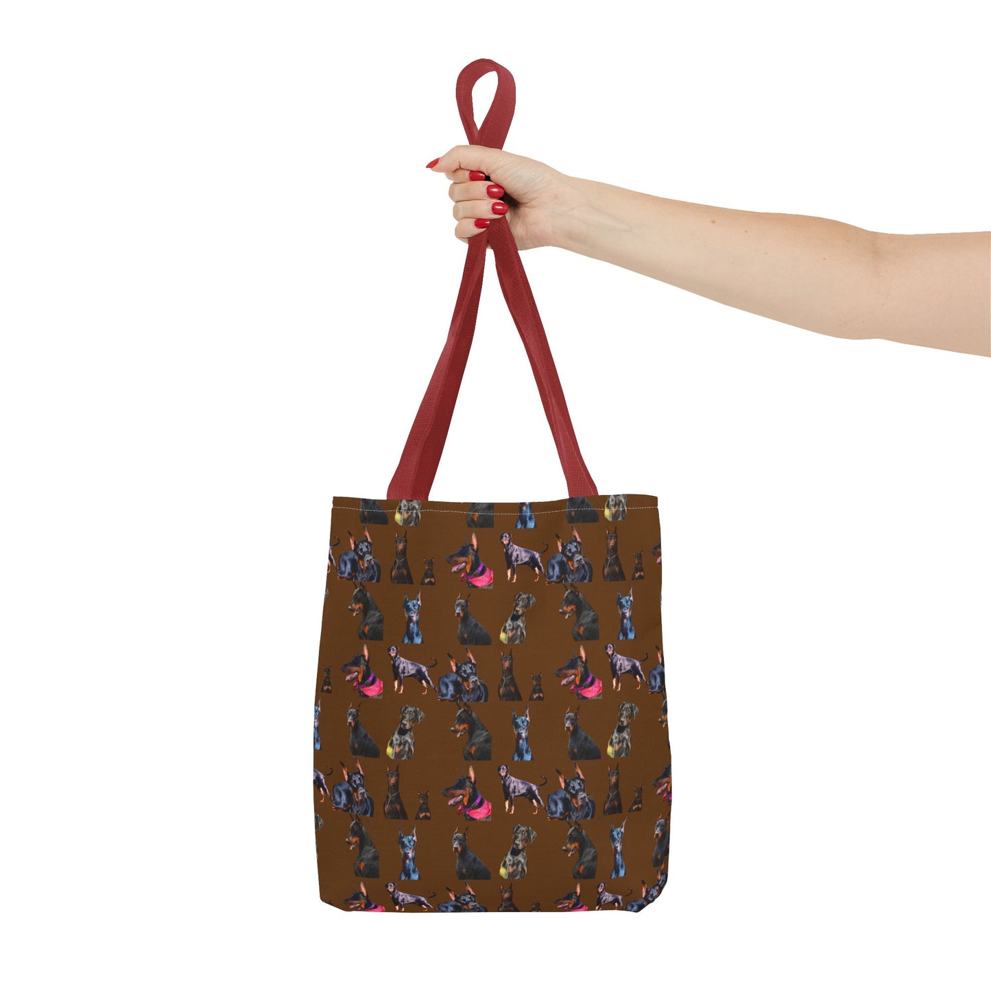Edition 7 Doberman Model Pattern Brown Tote Bag
