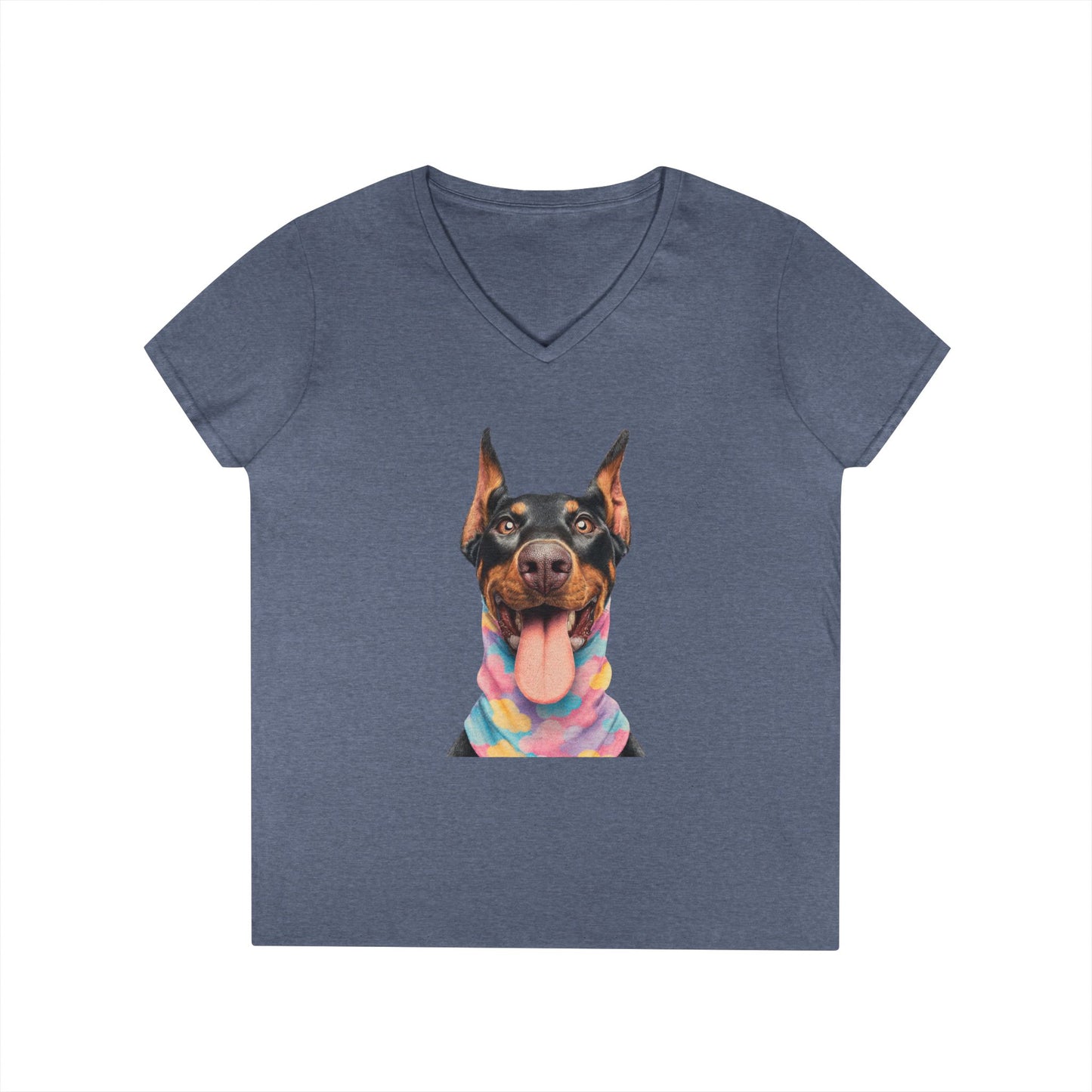Doberman 1 V-Neck Tee Shirt for Women