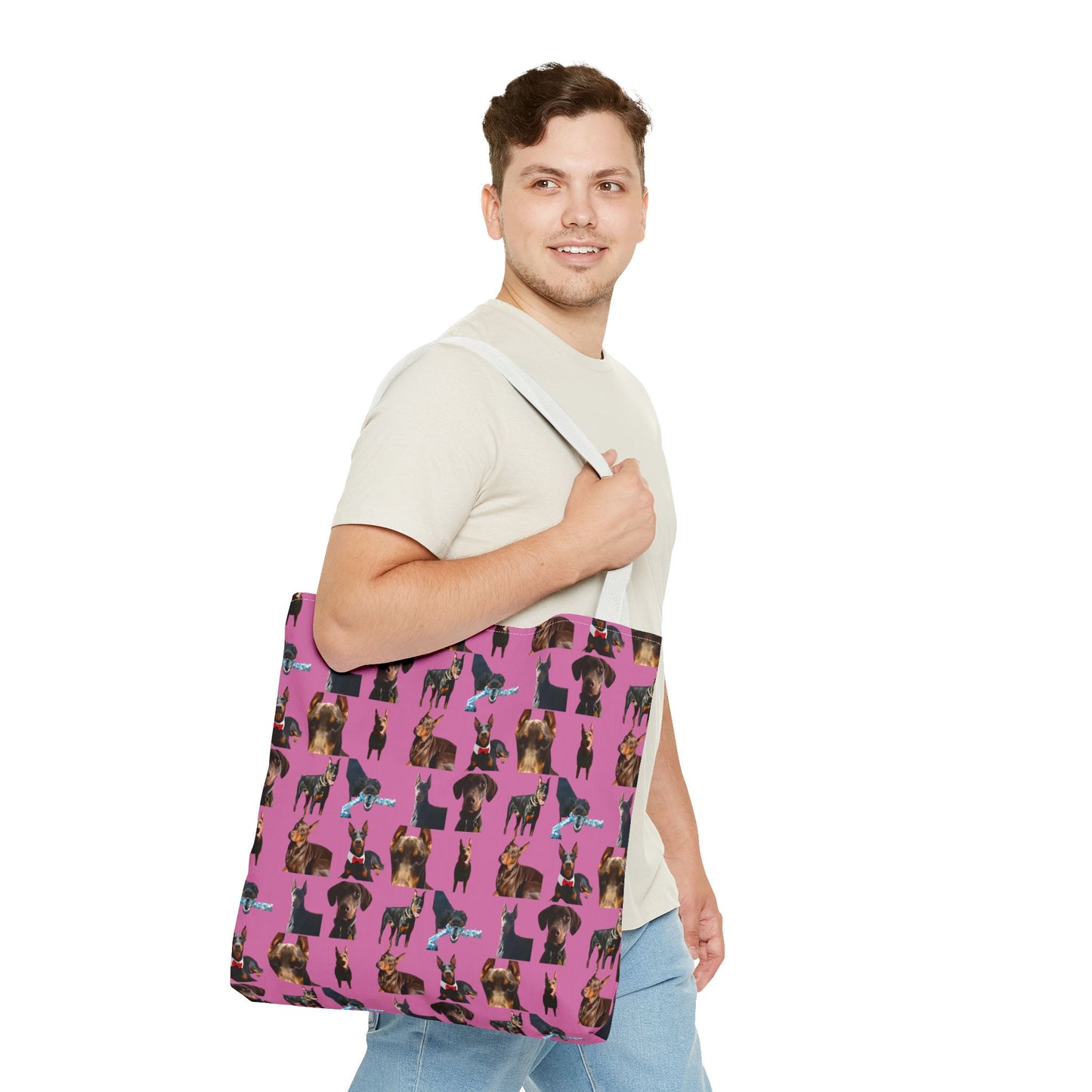 Edition 1 Doberman Model Pattern Pink Tote Bag