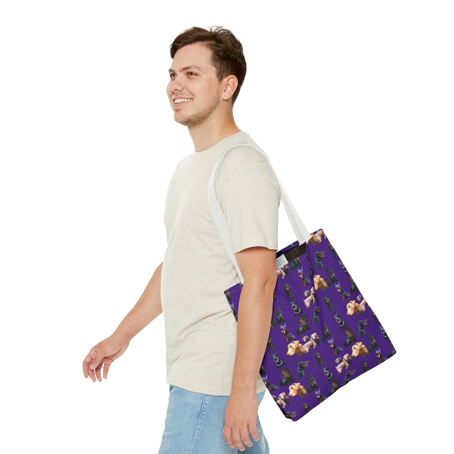Edition 8 Doberman Model Pattern Purple Tote Bag