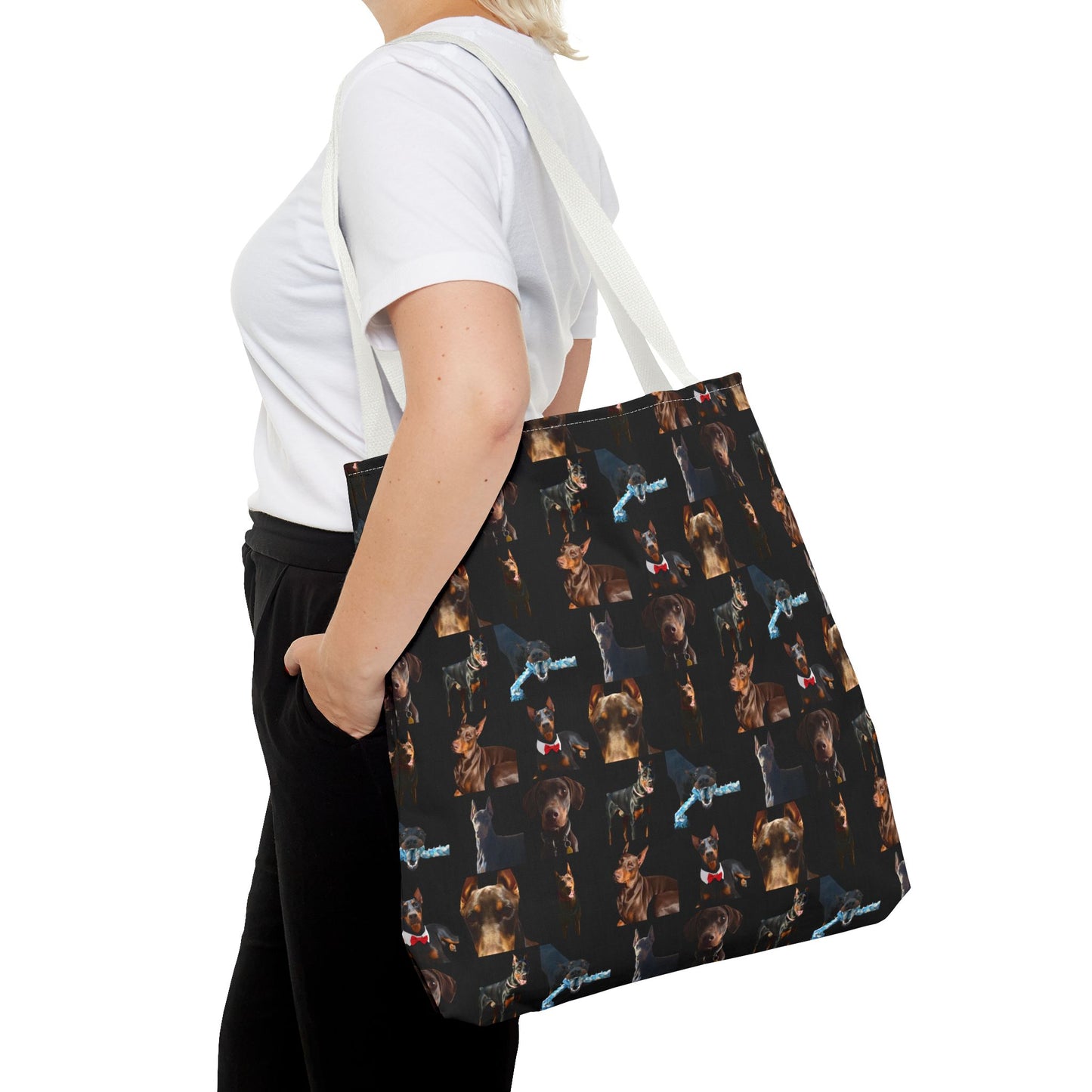Edition 1 Doberman Model Pattern Black Tote Bag