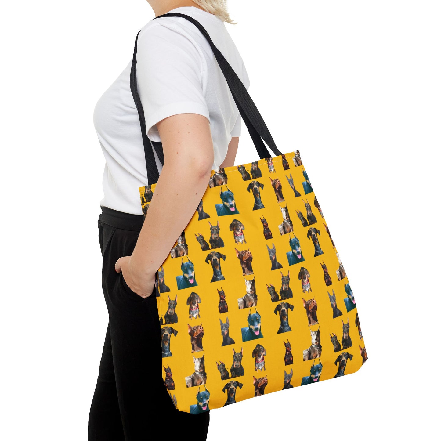 Edition 4 Doberman Model Pattern Yellow Tote Bag
