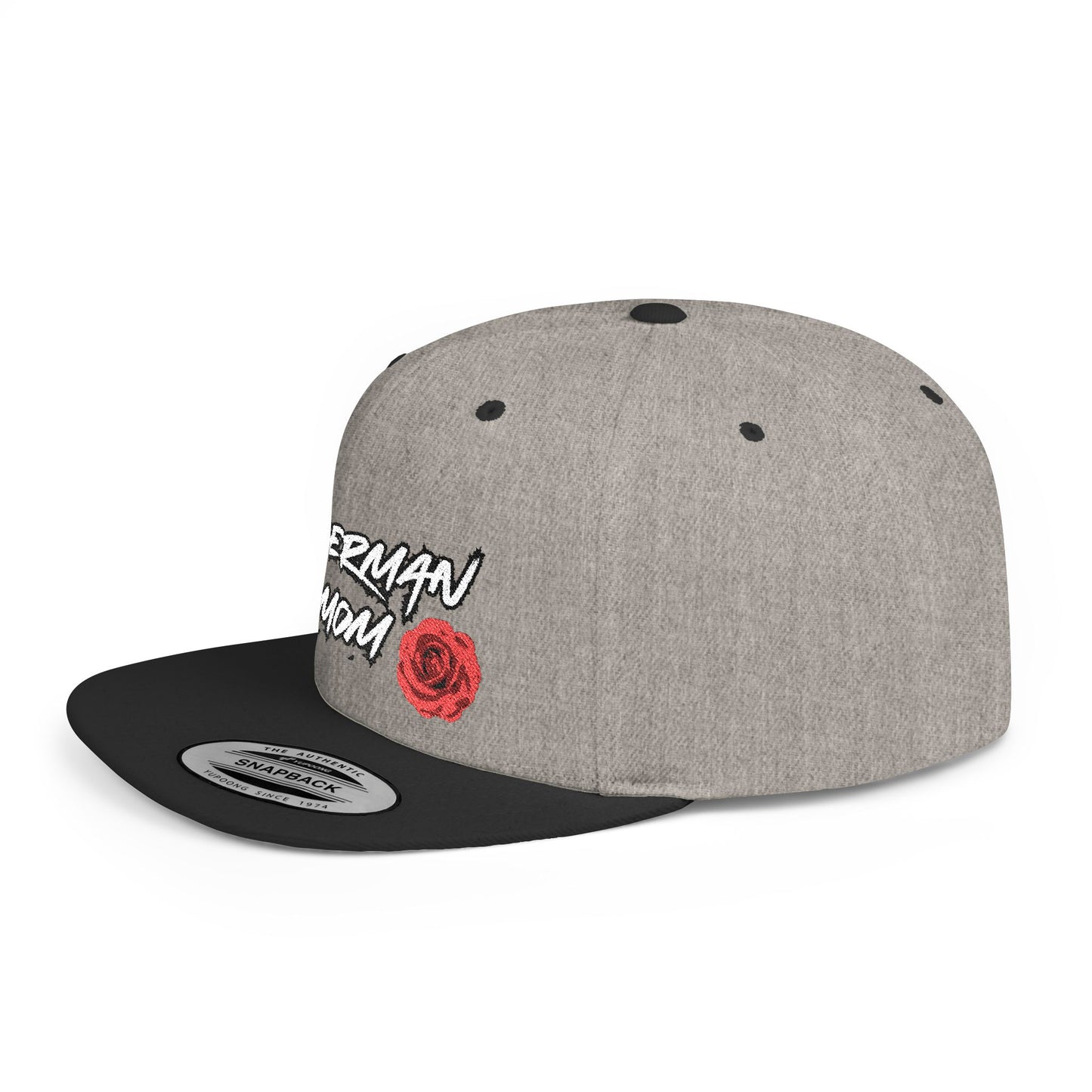 Mom 1 Embroidered Flat Bill Snapback