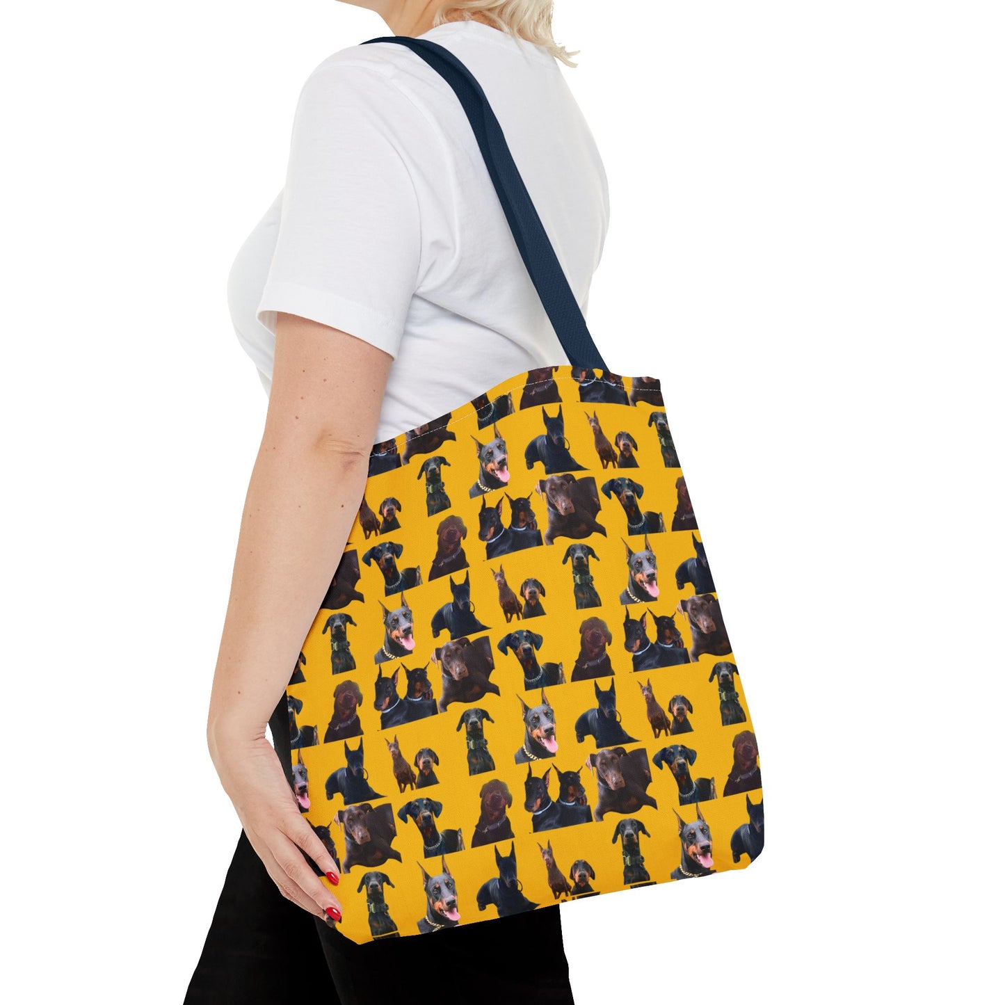 Edition 5 Doberman Model Pattern Yellow Tote Bag