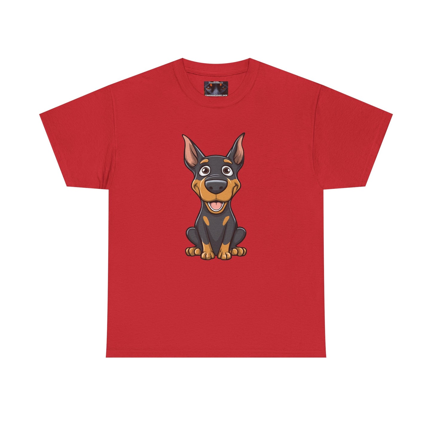 Cartoon Doberman 1 Private Lable Unisex Heavy Cotton Tee