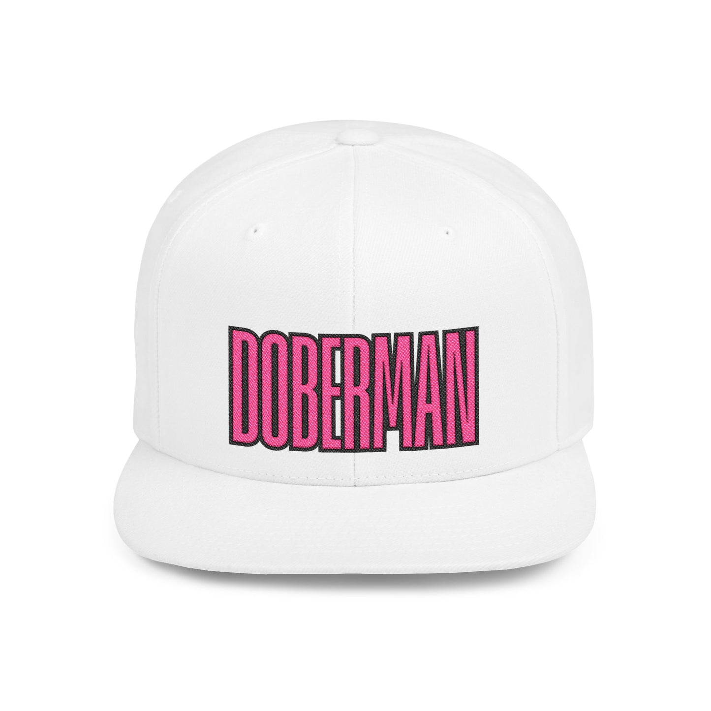 Doberman 6 Embroidered Flat Bill Snapback