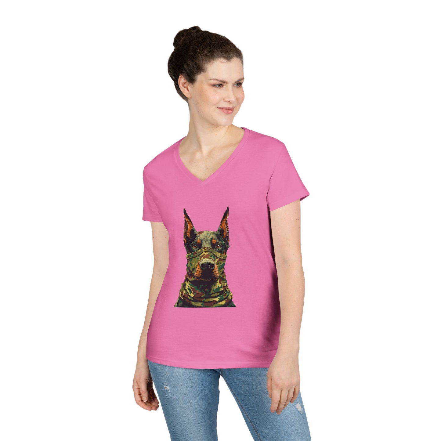 Doberman 4 V-Neck Tee Shirt for Women