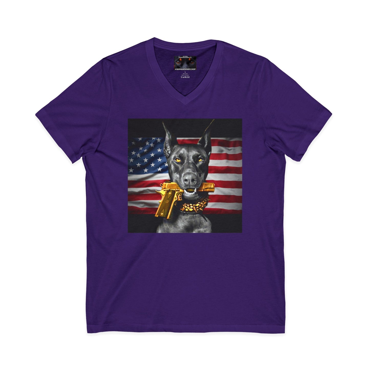 USA 2 Private Label Unisex Jersey Short Sleeve V-Neck Tee