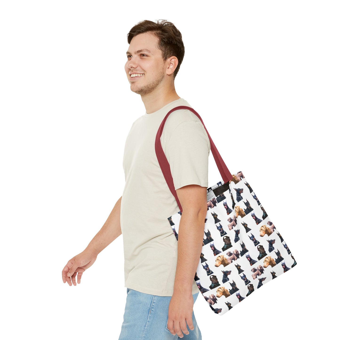 Edition 8 Doberman Model Pattern White Tote Bag