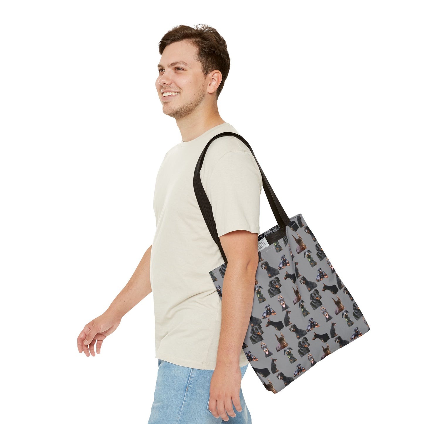 Edition 6 Doberman Model Pattern Gray Tote Bag