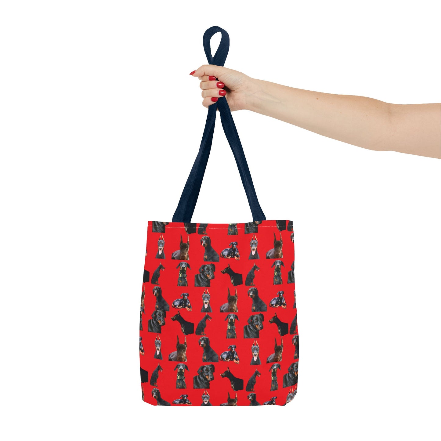 Edition 6 Doberman Model Pattern Red Tote Bag