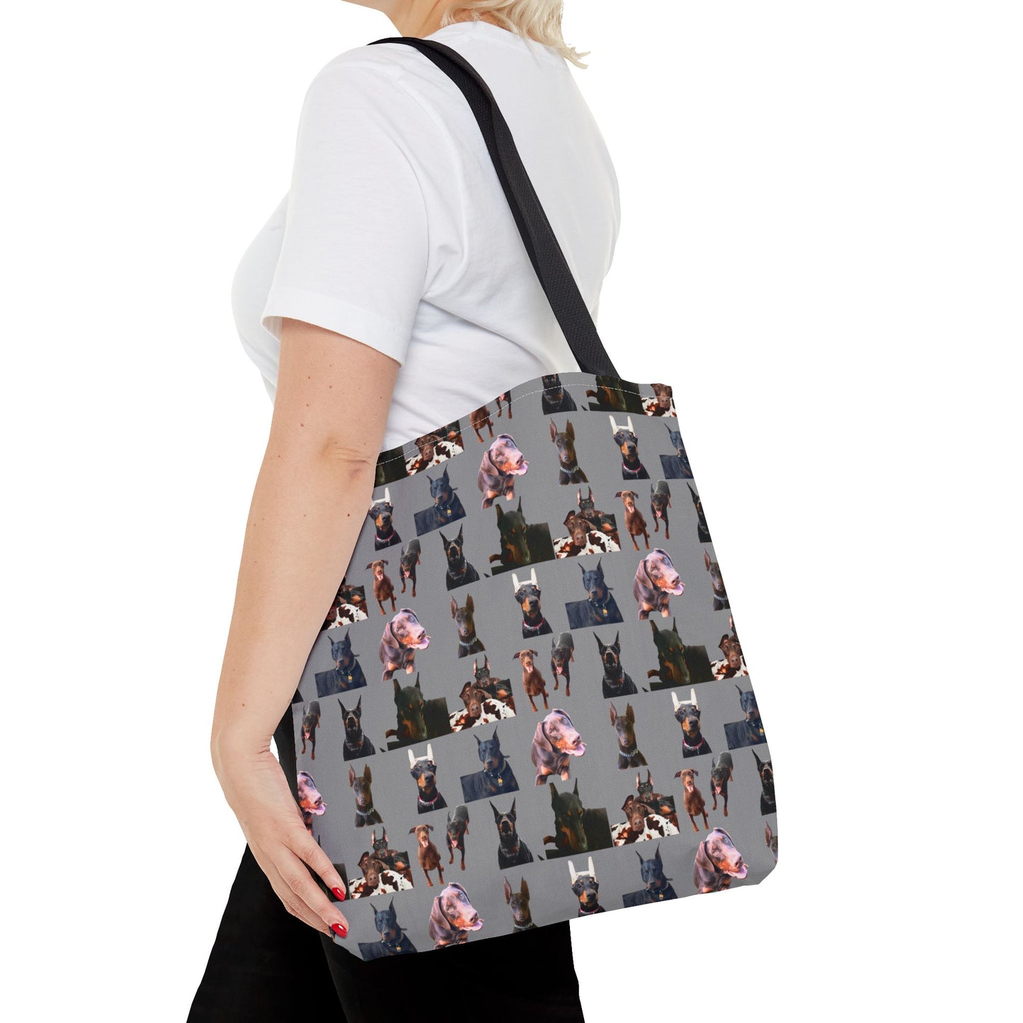 Edition 10 Doberman Model Pattern Gray Tote Bag