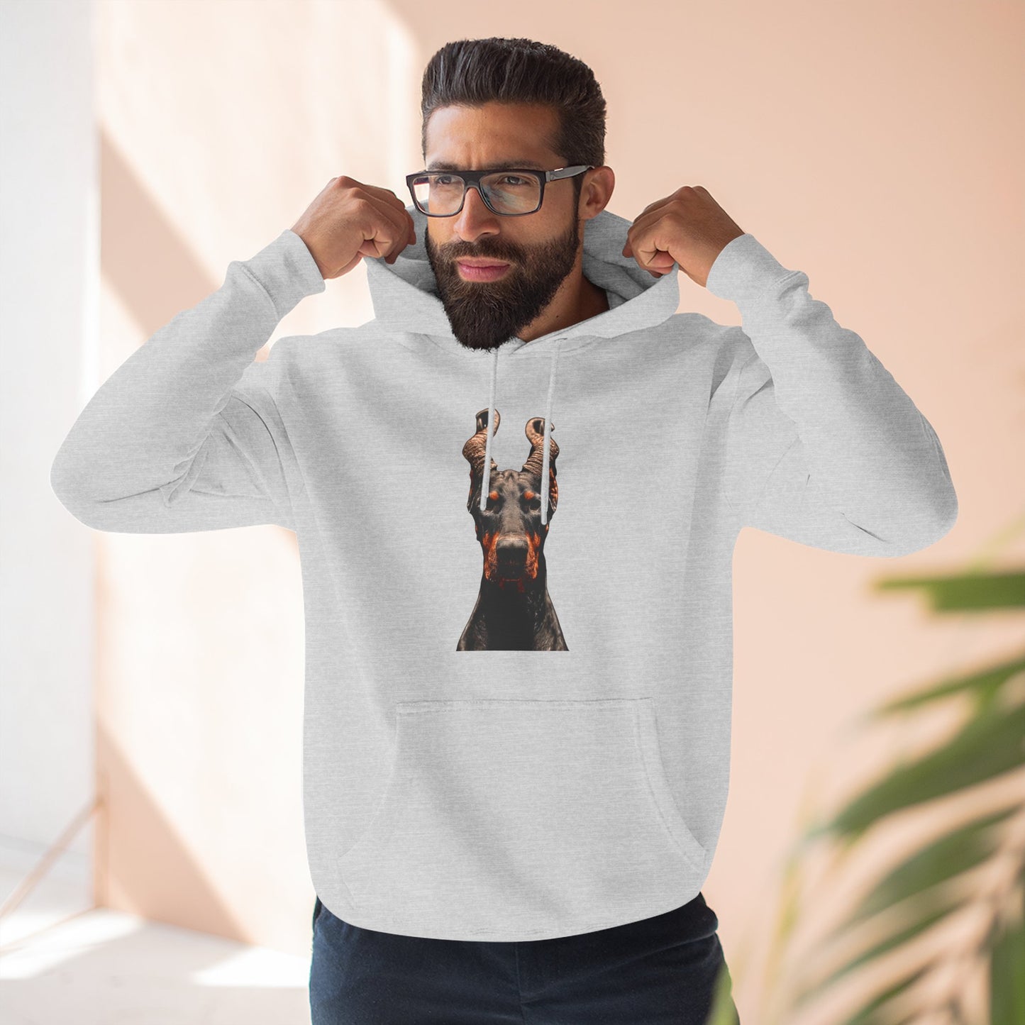 Doberman Goat 1 Fleece Hoodie