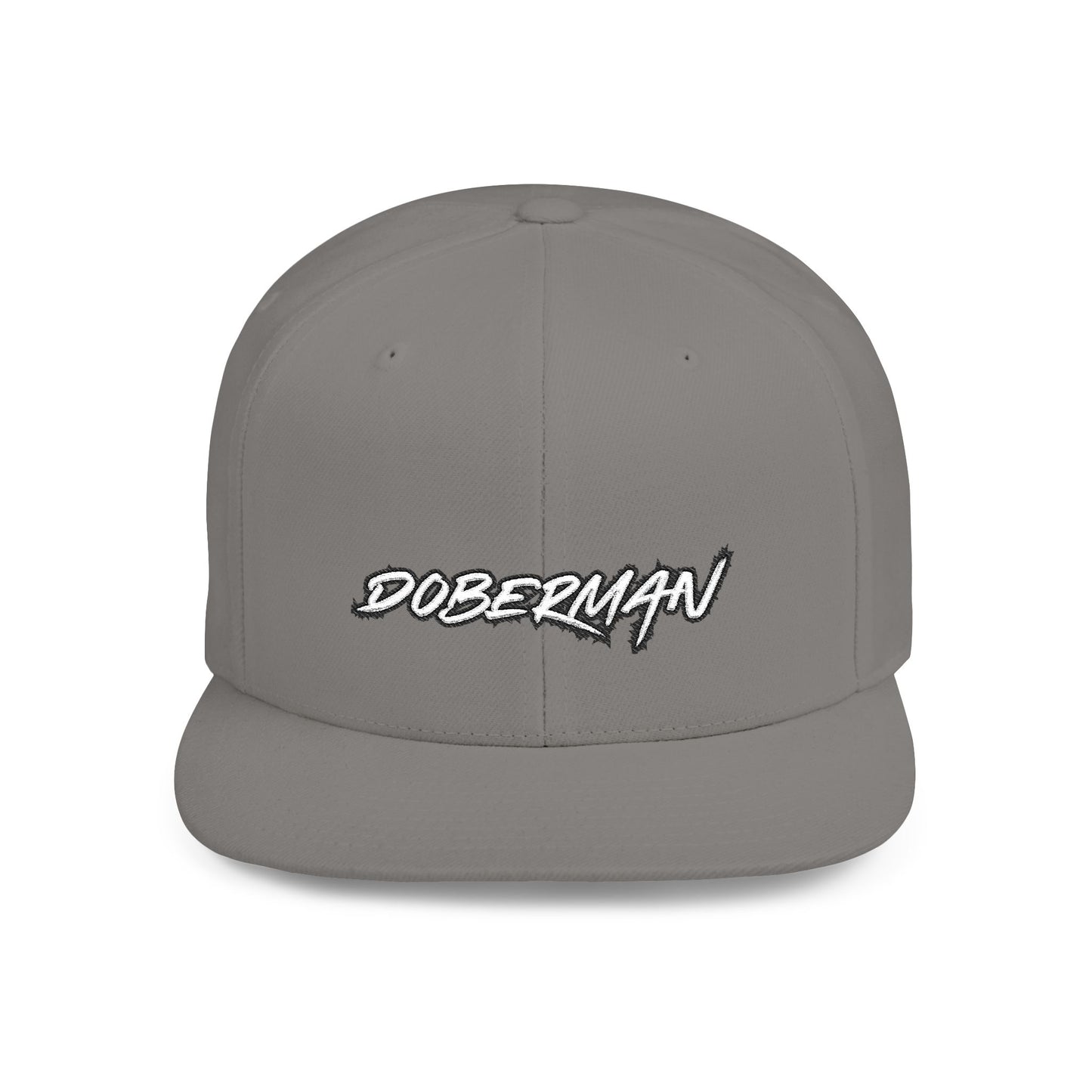 Doberman 3 Embroidered Flat Bill Snapback