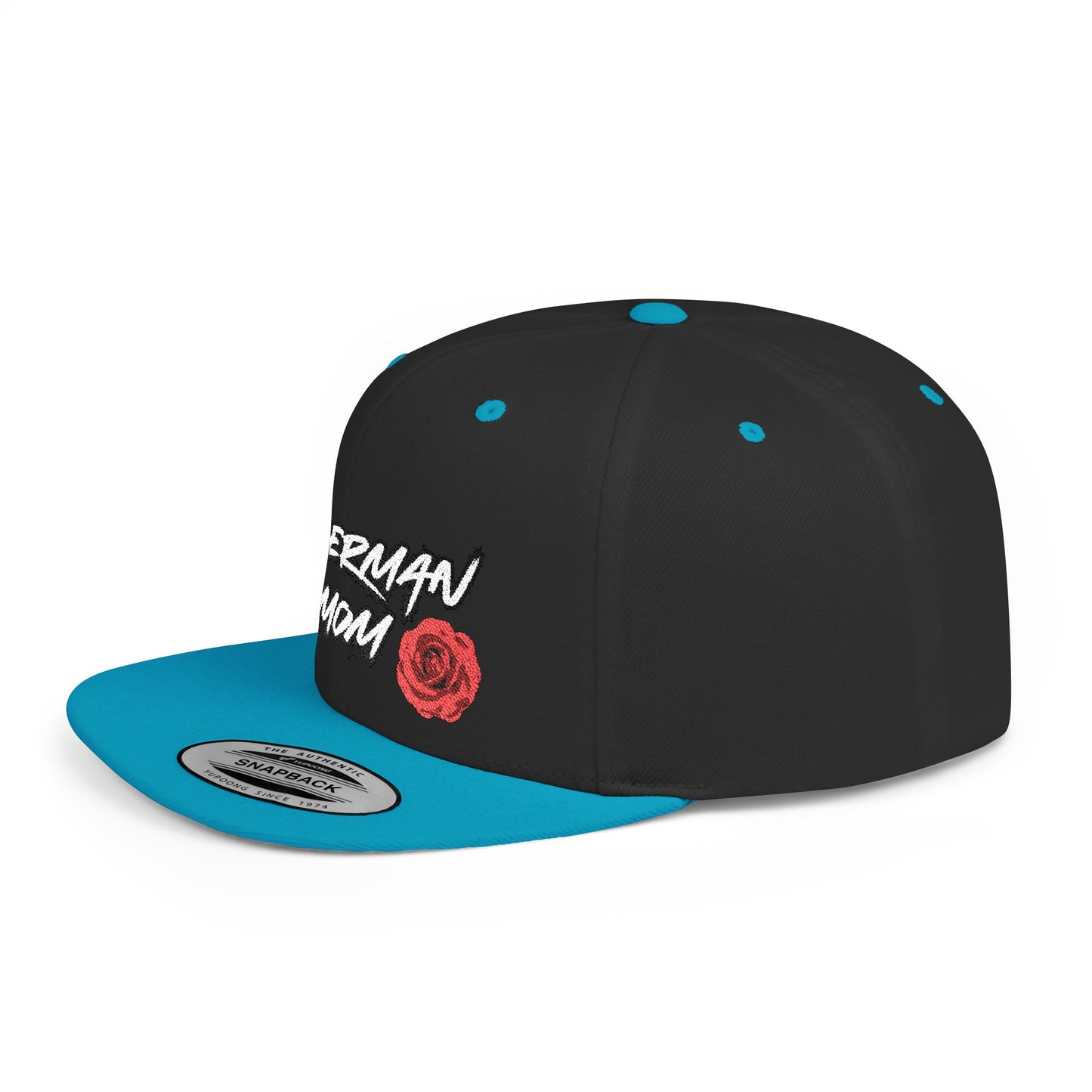 Mom 1 Embroidered Flat Bill Snapback