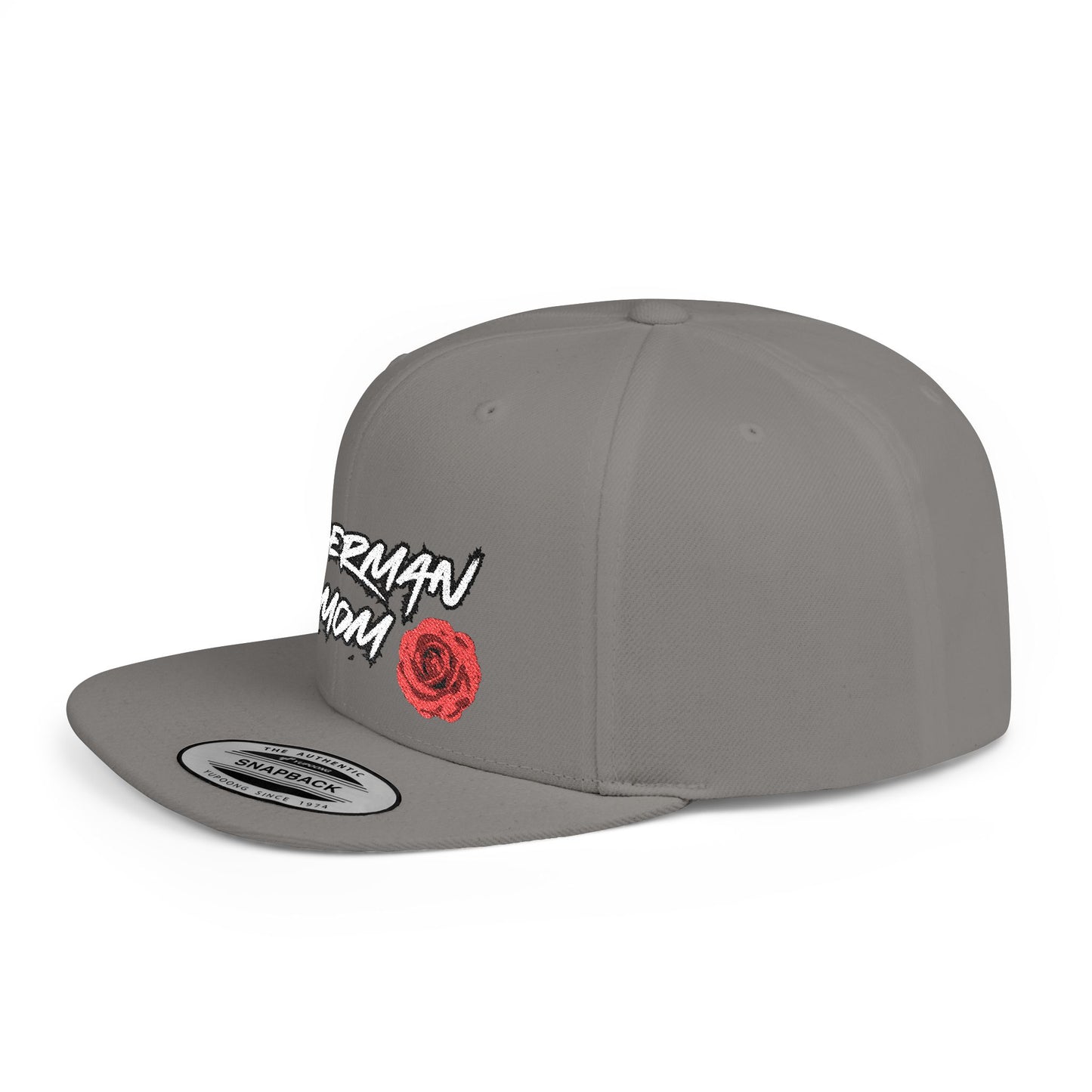 Mom 1 Embroidered Flat Bill Snapback