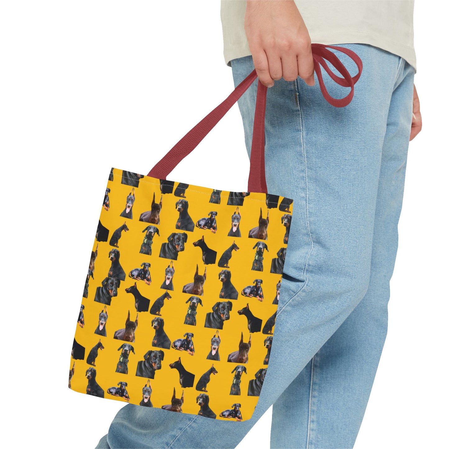 Edition 6 Doberman Model Pattern Yellow Tote Bag