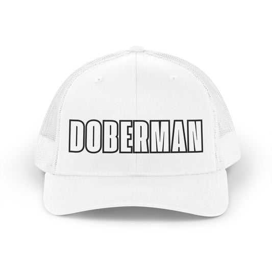 Doberman 2 Trucker Hat — Retro Mesh Cap for Dog Lovers
