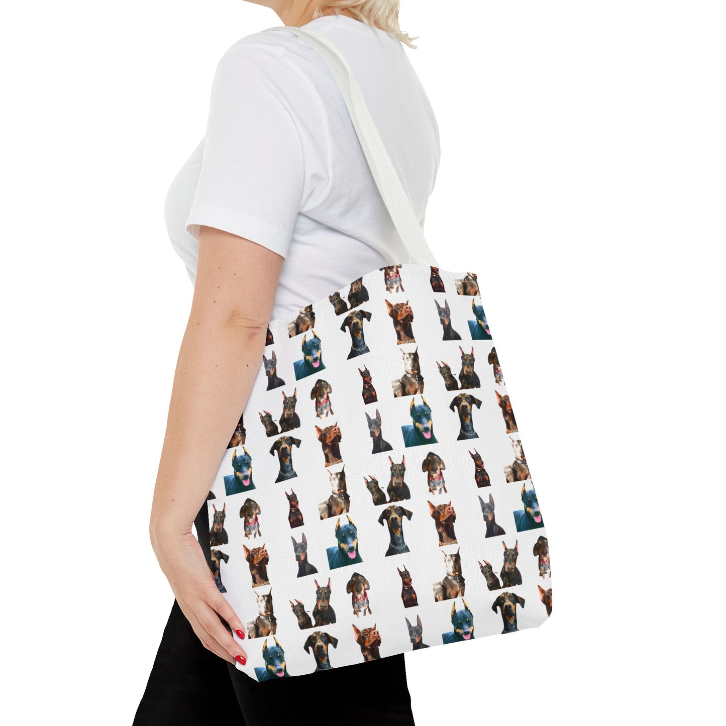 Edition 4 Doberman Model Pattern White Tote Bag