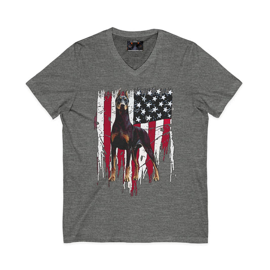 Patriot 1 Private Label Unisex Jersey Short Sleeve V-Neck Tee