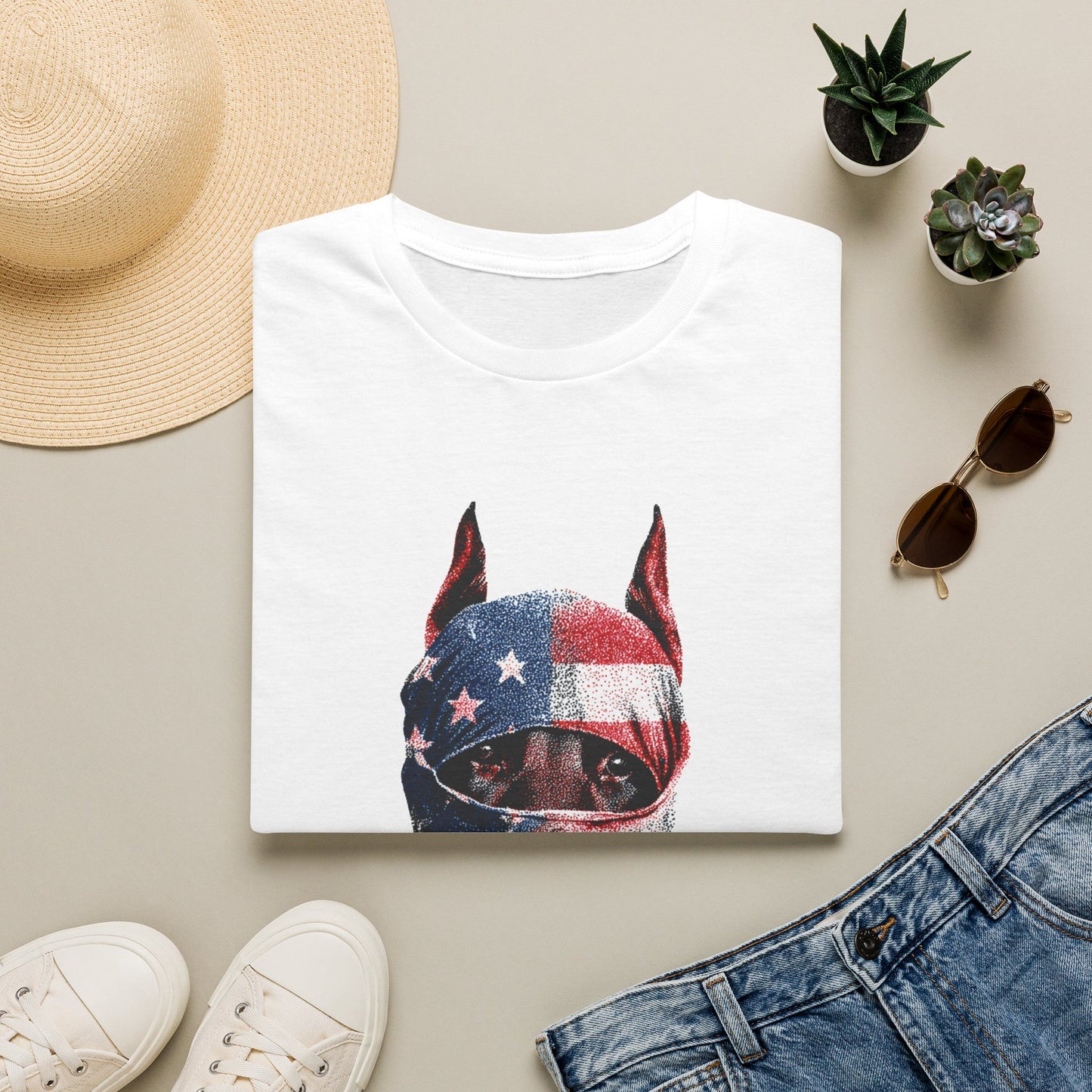 Doberman 2 Portrait T‑Shirt