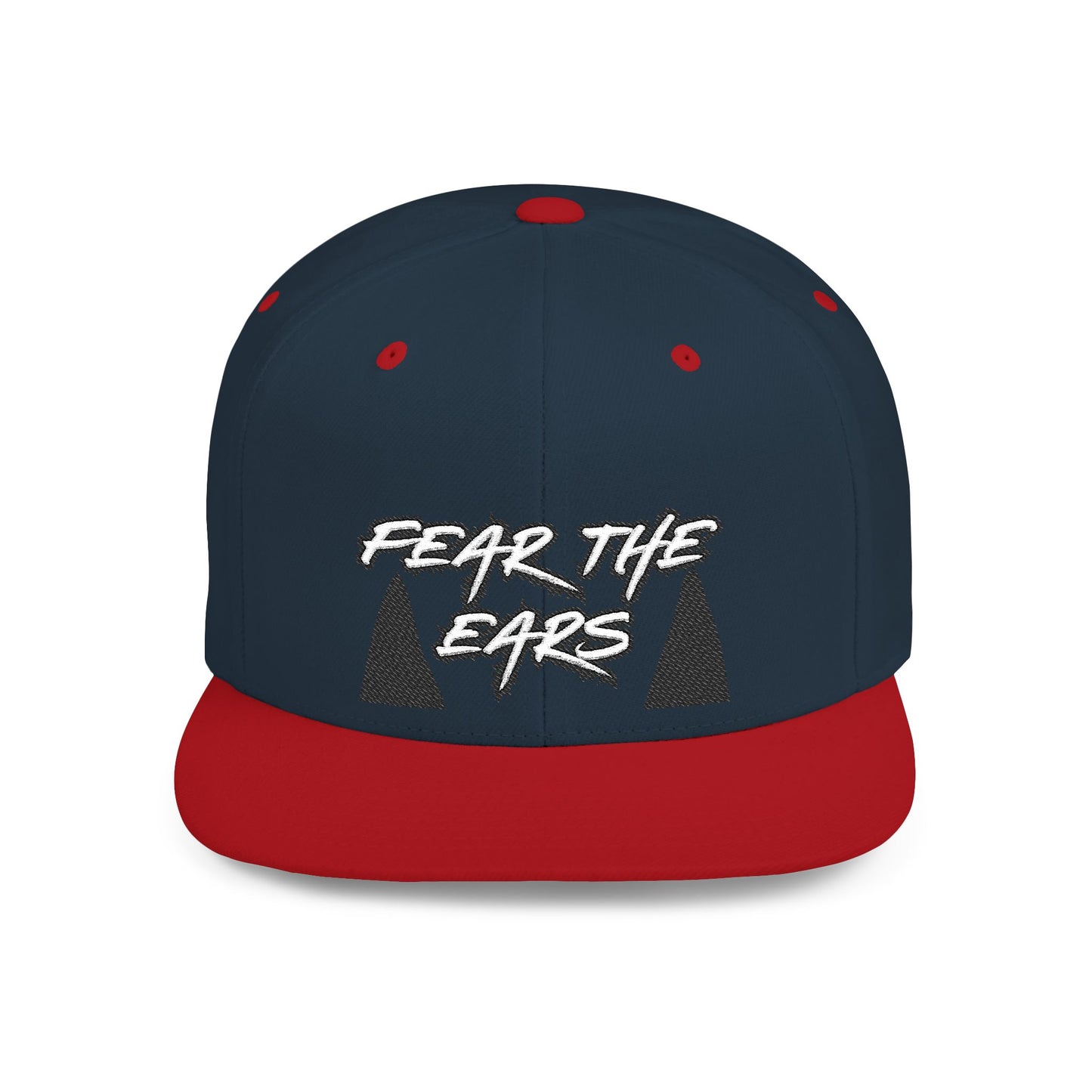 Ears 2 Embroidered Flat Bill Snapback