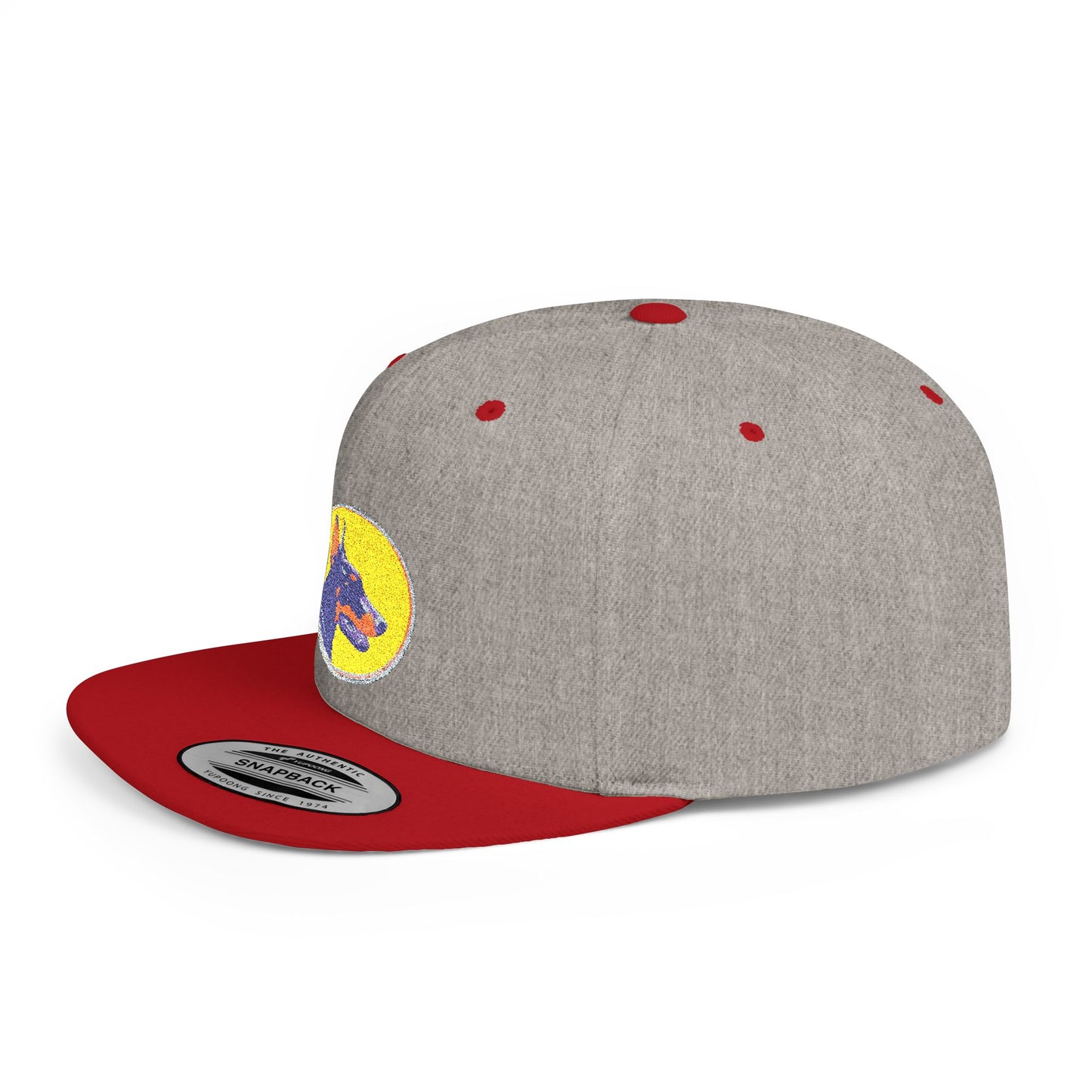 Doberman 3 Embroidered Flat Bill Snapback