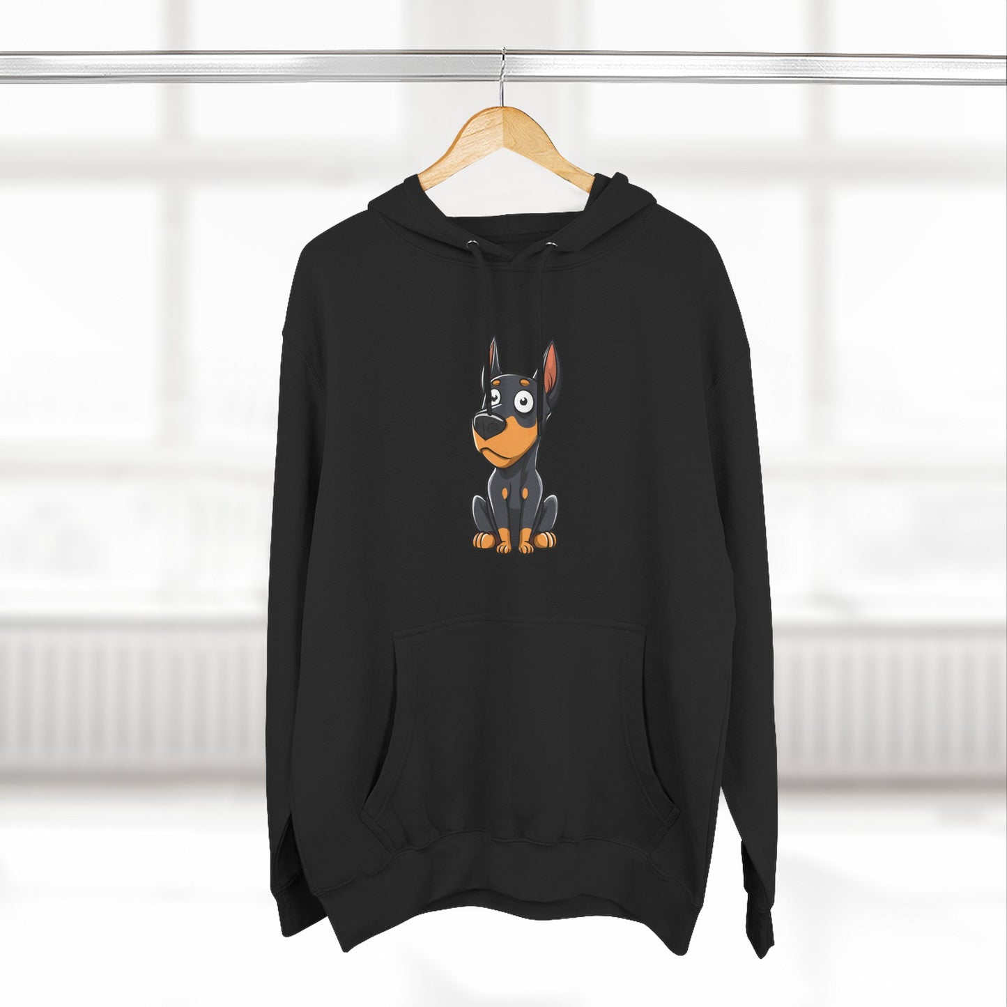 Doberman Cartoon 2 Three-Panel Fleece Hoodie