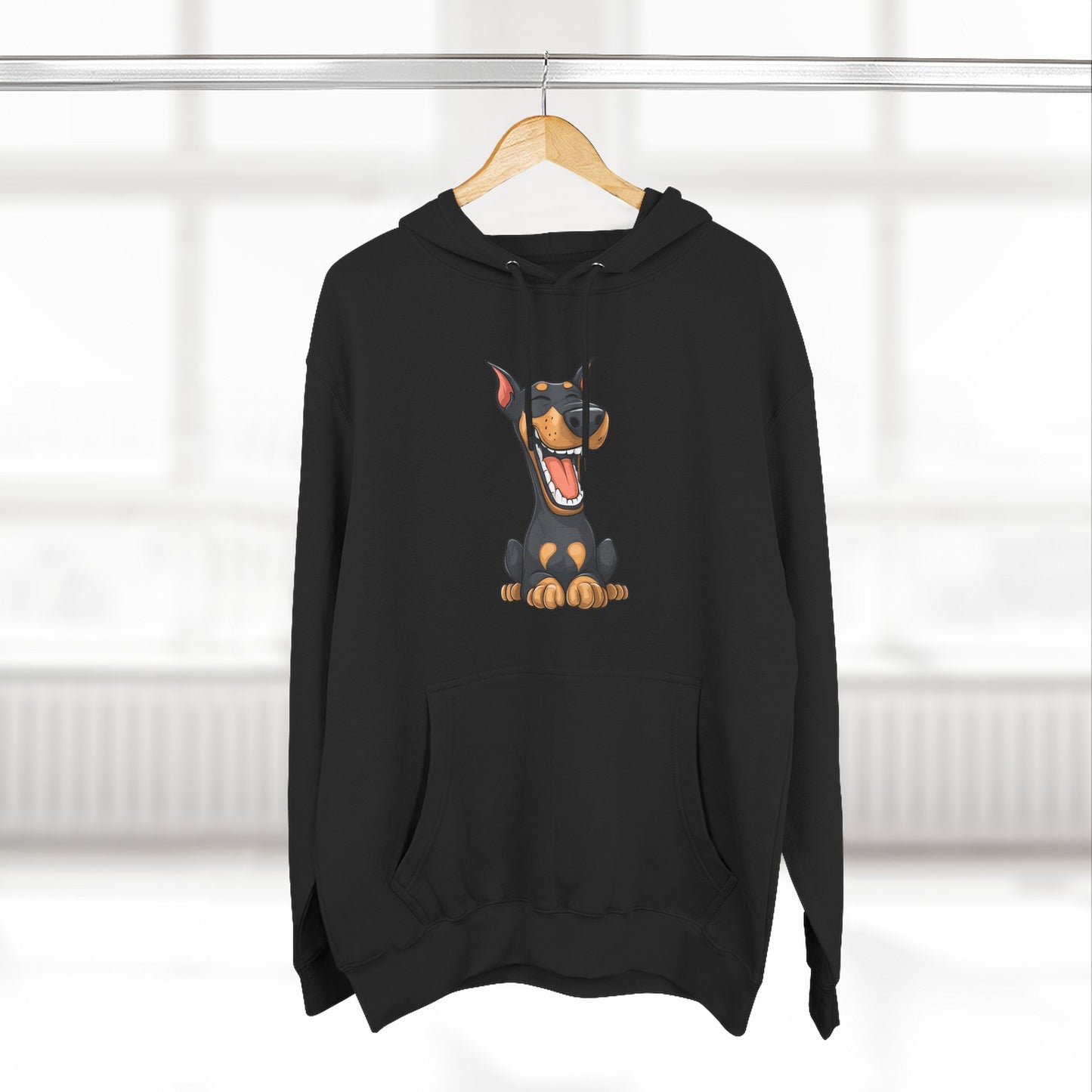Doberman Cartoon 3 Three-Panel Fleece Hoodie