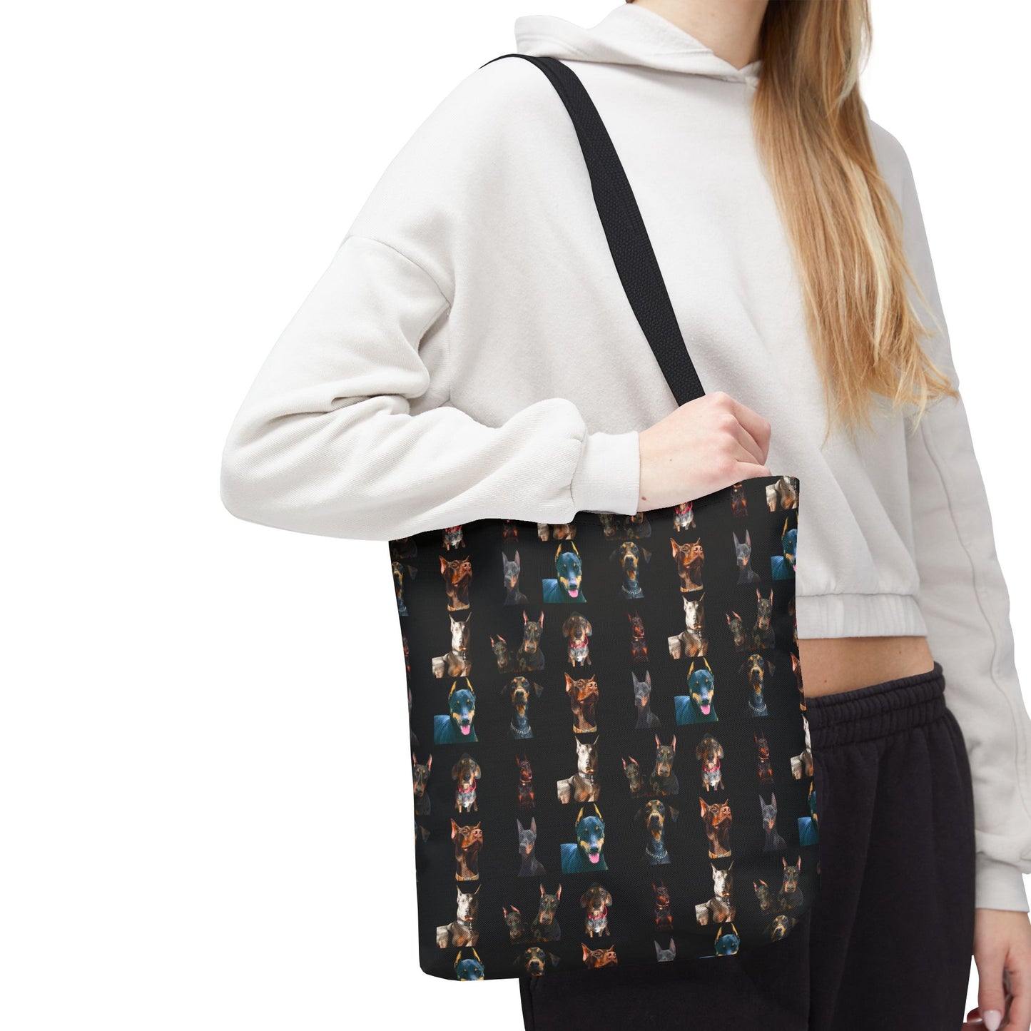 Edition 4 Doberman Model Pattern Black Tote Bag