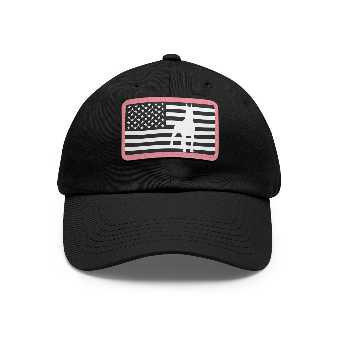 Doberman Protect 1 Dad Hat with Leather Patch (Rectangle)