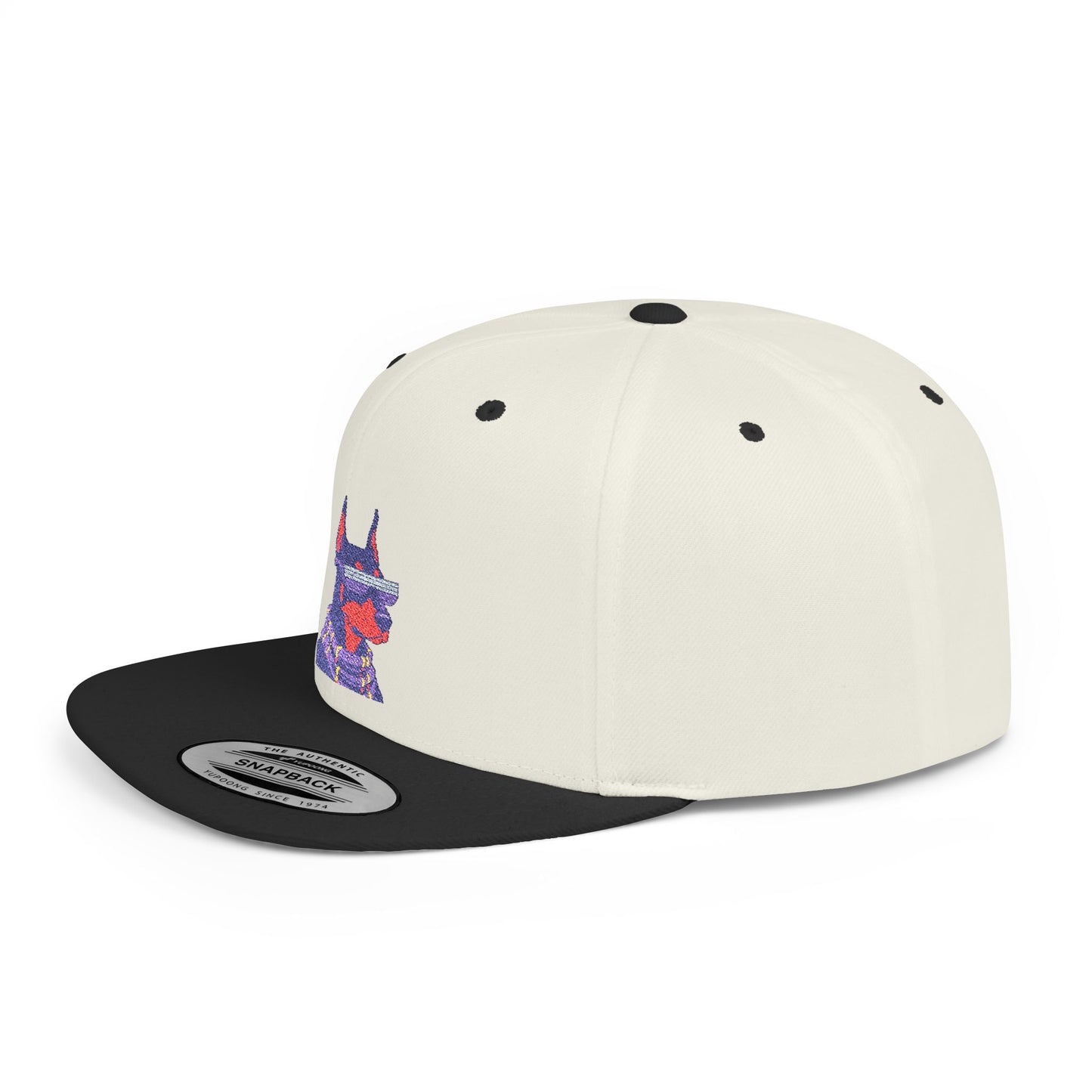 Doberman 2 Embroidered Flat Bill Snapback