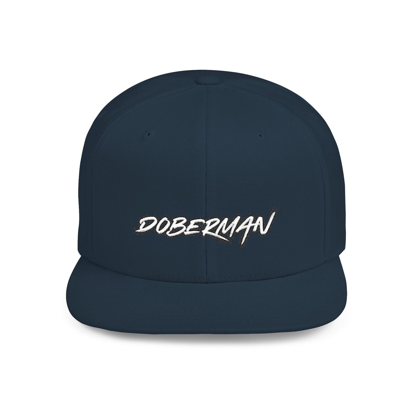 Doberman 3 Embroidered Flat Bill Snapback