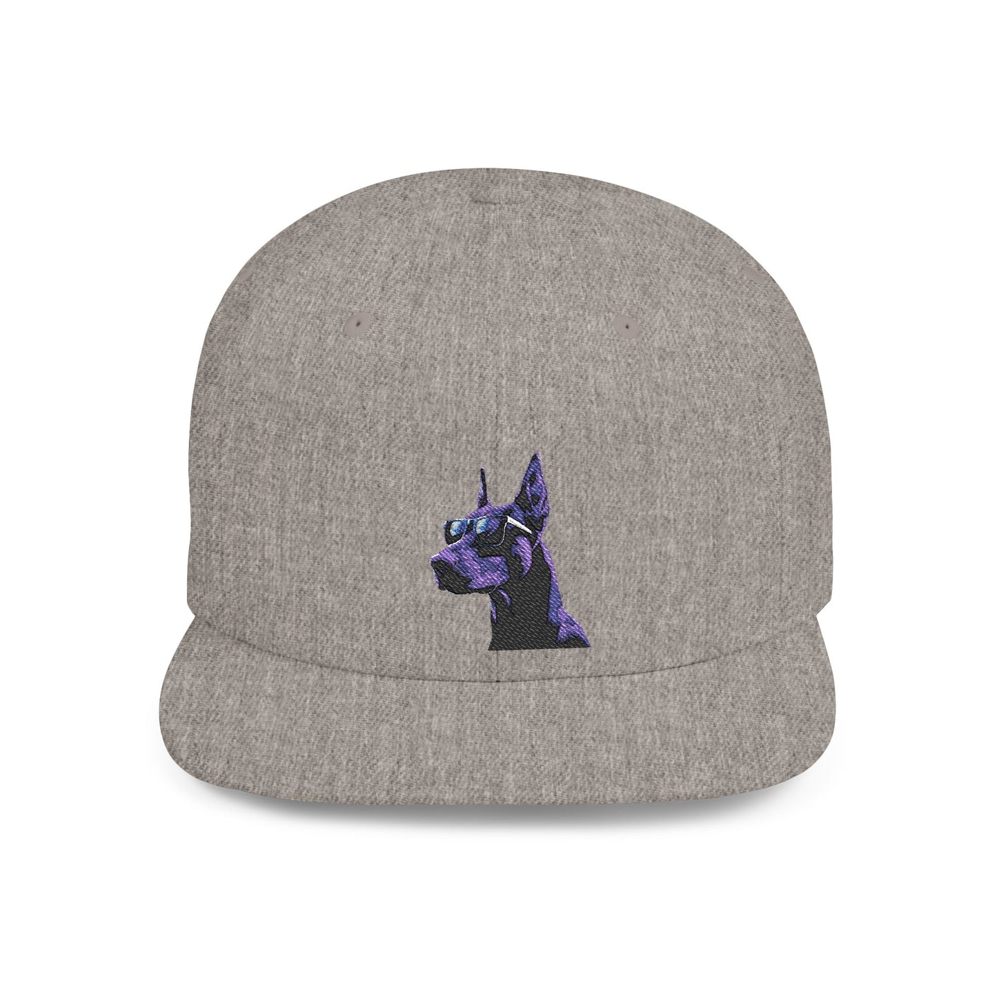 Doberman 4 Embroidered Flat Bill Snapback