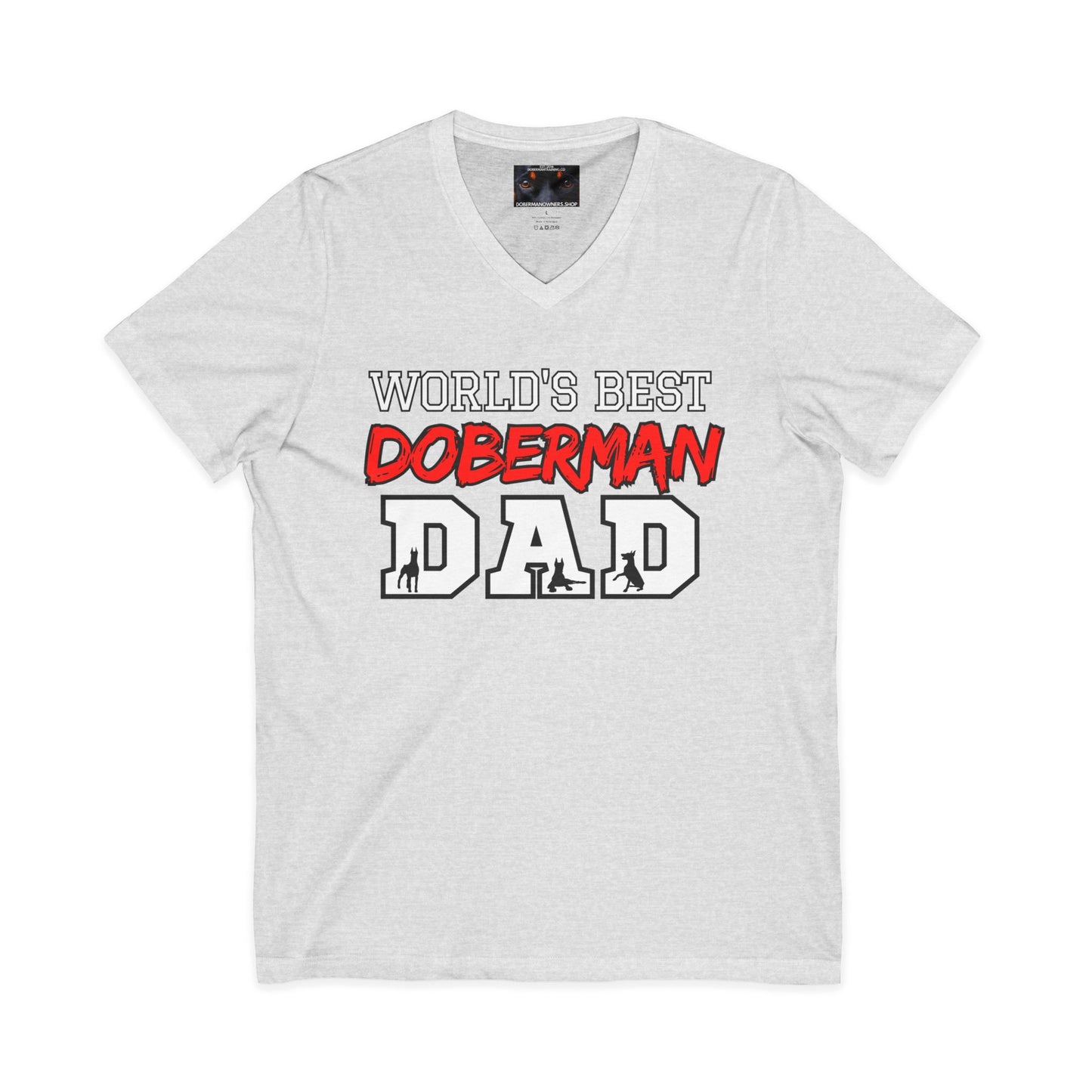 Doberman Dad S1 Private Label Unisex Jersey Short Sleeve V-Neck Tee