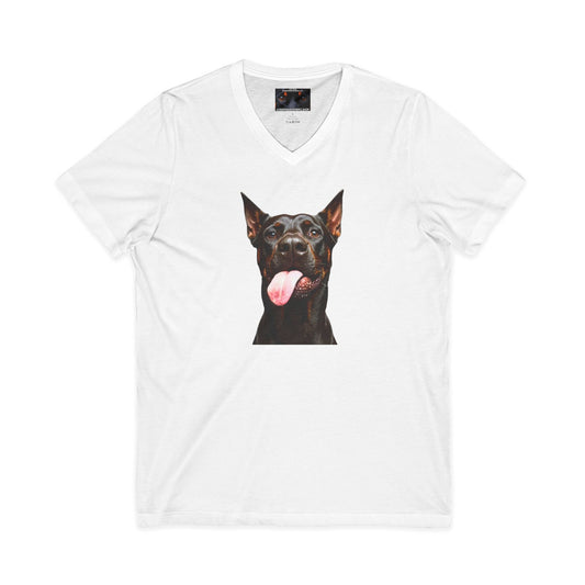 Tongue 1 Private Label Unisex Jersey Short Sleeve V-Neck Tee