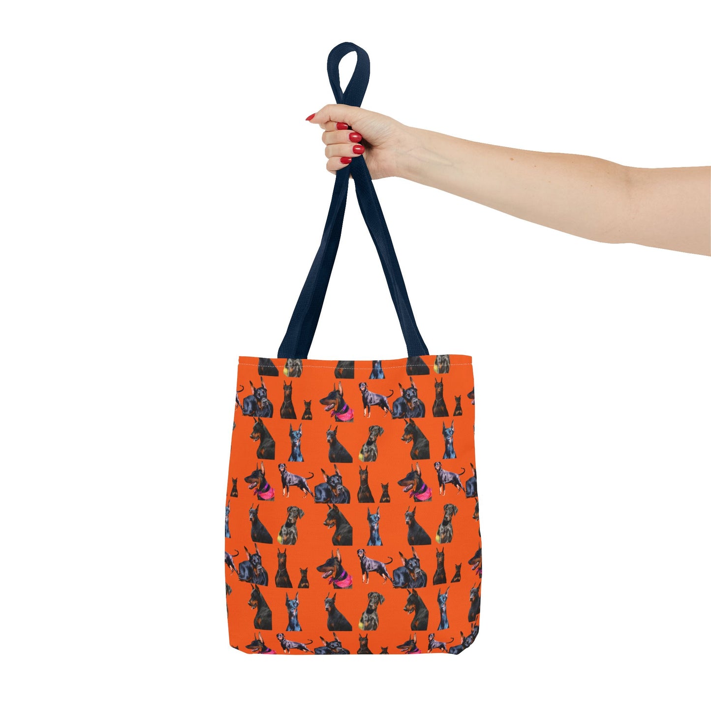 Edition 7 Doberman Model Pattern Orange Tote Bag