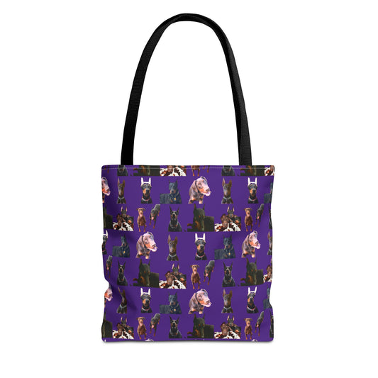 Edition 10 Doberman Model Pattern Purple Tote Bag