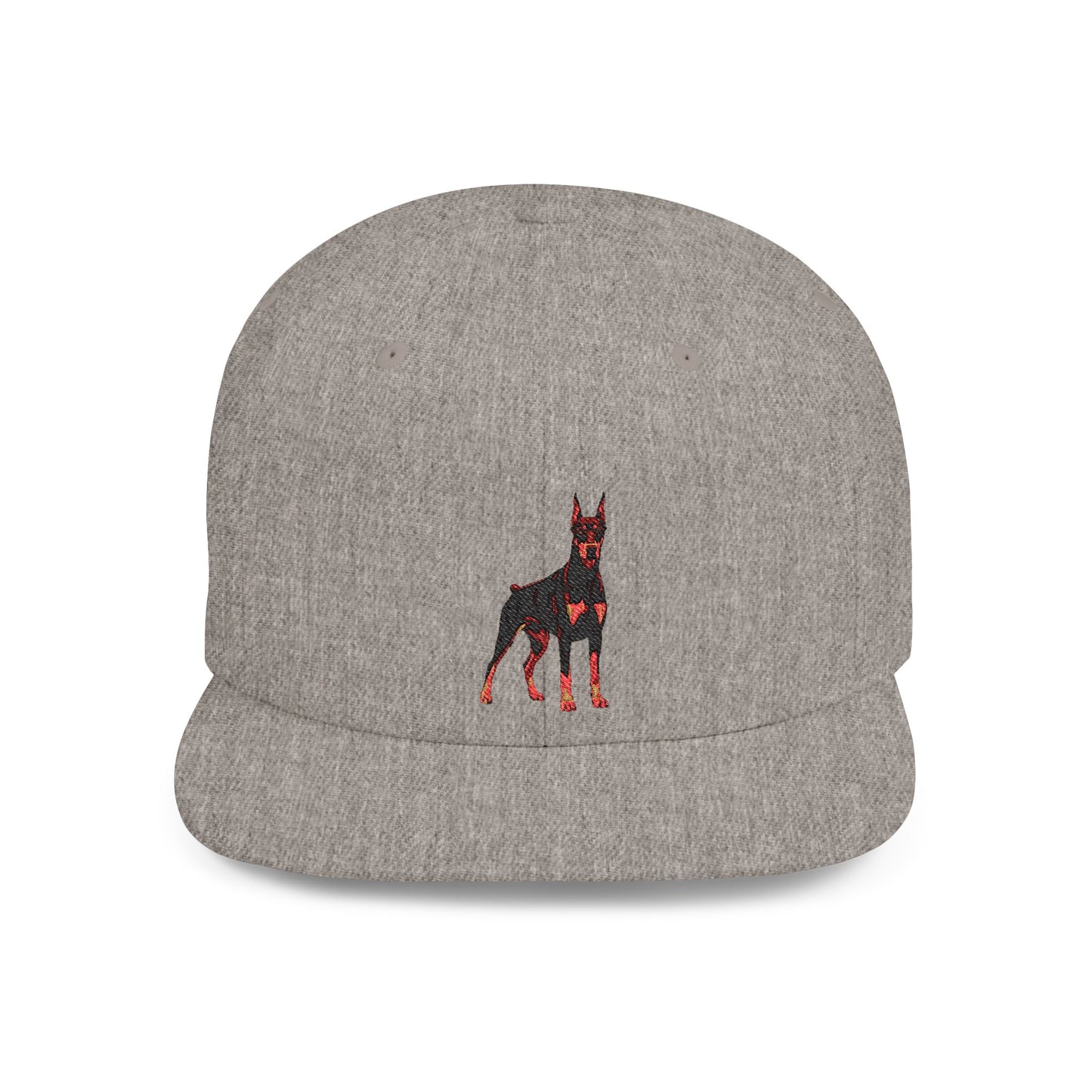 Doberman 6 Embroidered Flat Bill Snapback