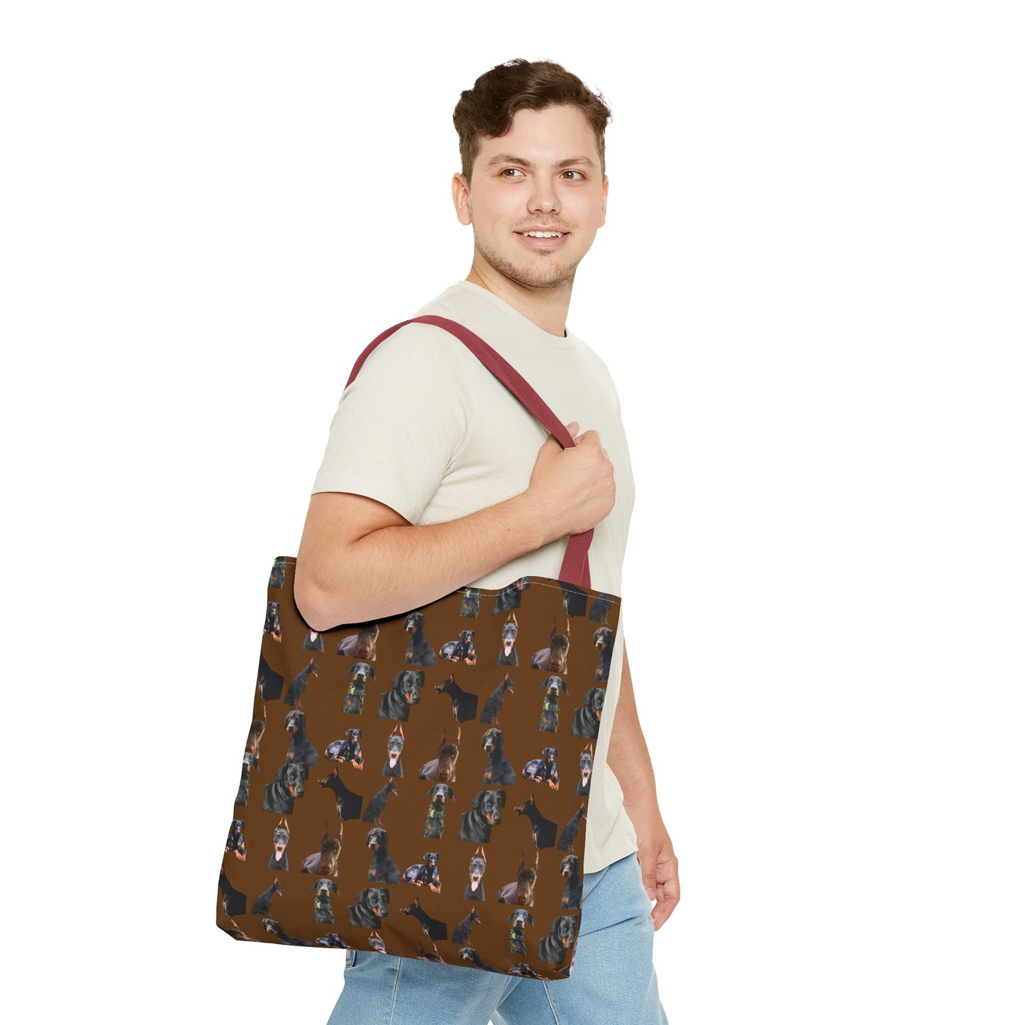 Edition 6 Doberman Model Pattern Brown Tote Bag