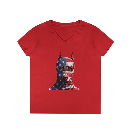 Doberman 2 V-Neck Tee Shirt for Women