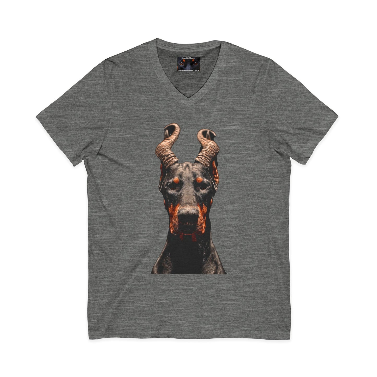 Doberman Goat 1 Private Label Unisex Jersey Short Sleeve V-Neck Tee