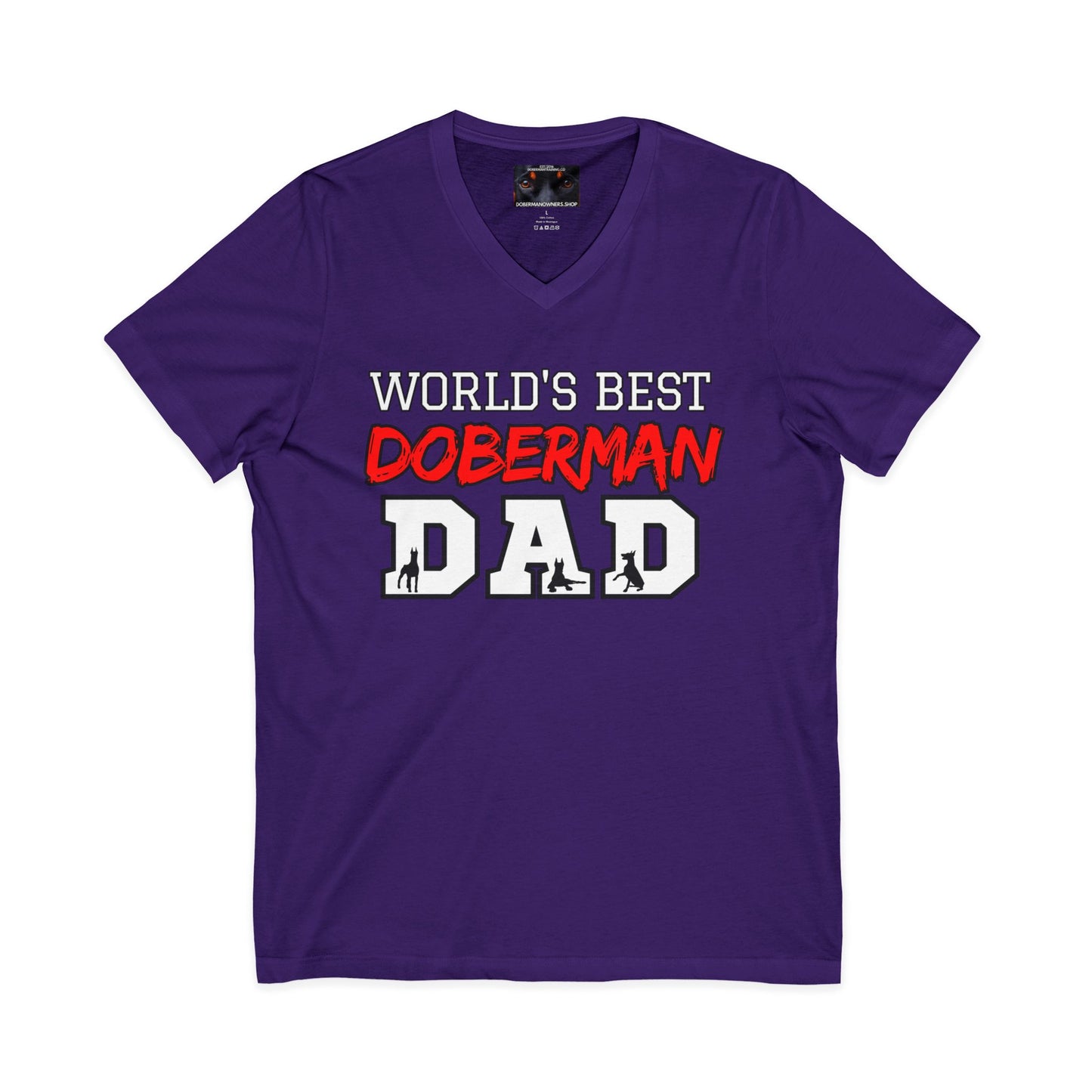 Doberman Dad S1 Private Label Unisex Jersey Short Sleeve V-Neck Tee